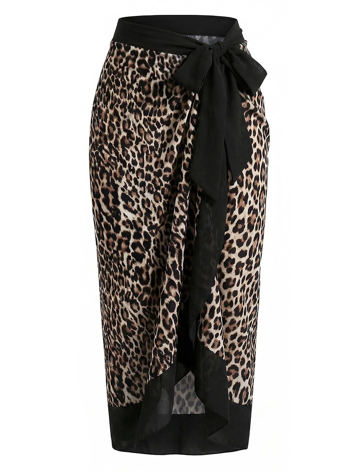 1930s Deep V-Neck Criss-Cross Halter Leopard Swimsuit & Cover-up - Image 3