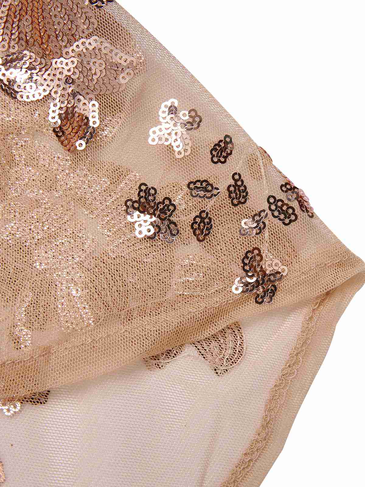 1930s Deep V-Neck Mesh Sequined Maxi Dress - Image 11