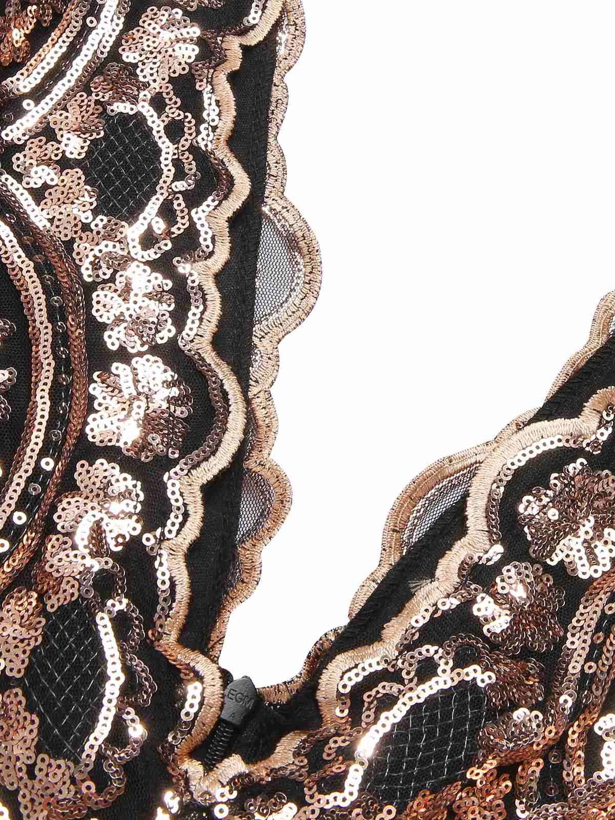 1930s Deep V-Neck Mesh Sequined Maxi Dress - Image 16