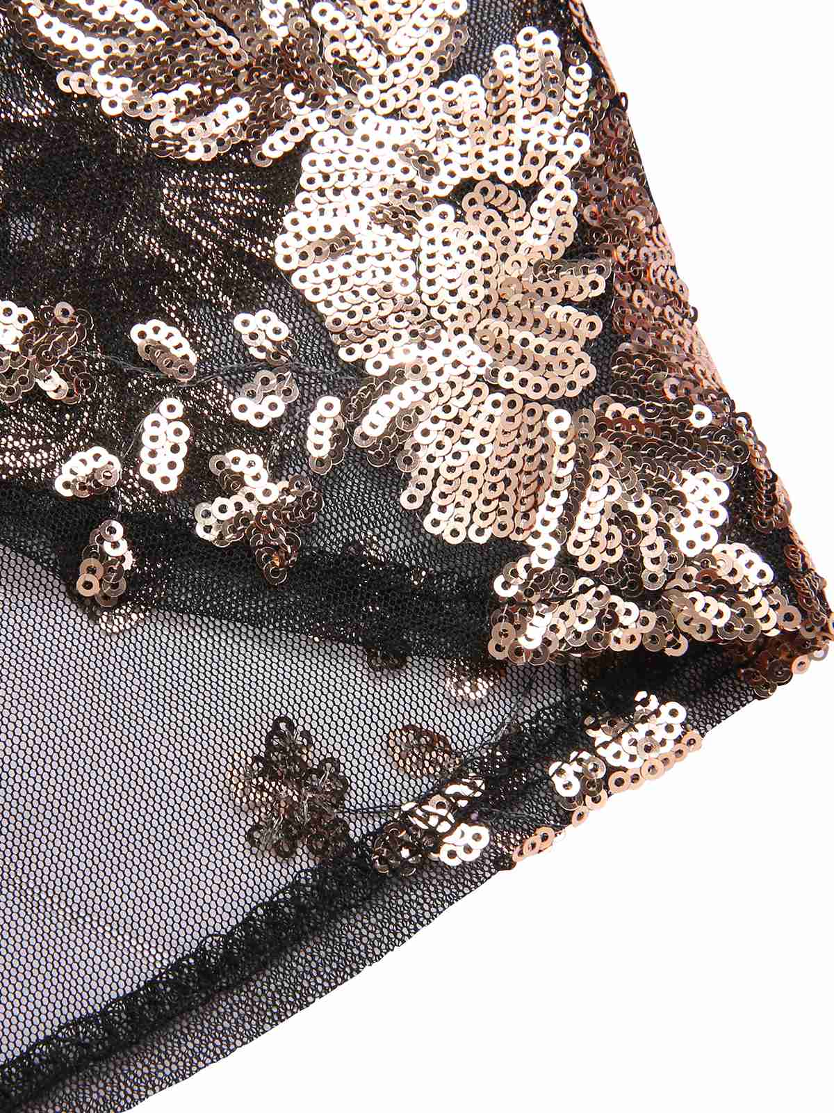 1930s Deep V-Neck Mesh Sequined Maxi Dress - Image 17