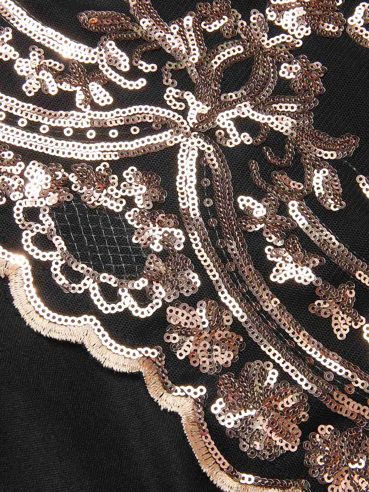 1930s Deep V-Neck Mesh Sequined Maxi Dress - Image 18