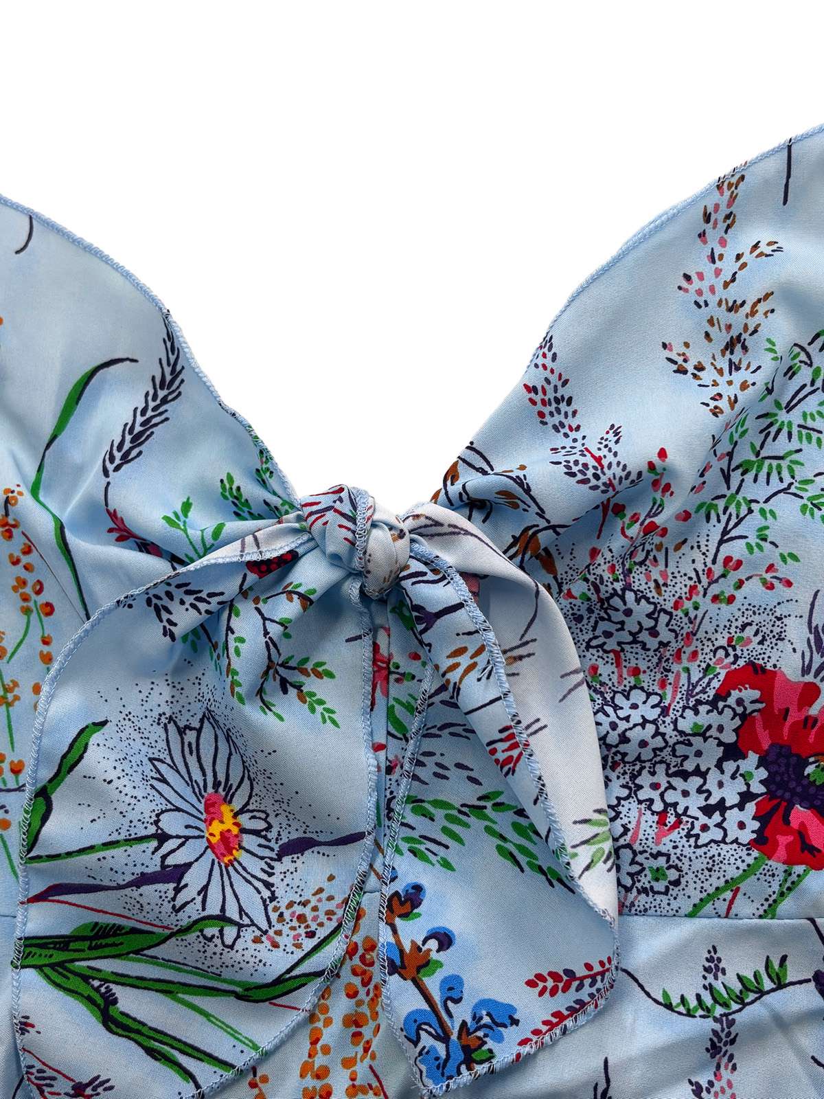 1930s Floral V-Neck Bohemian Bow-Front Slip Dress - Image 2