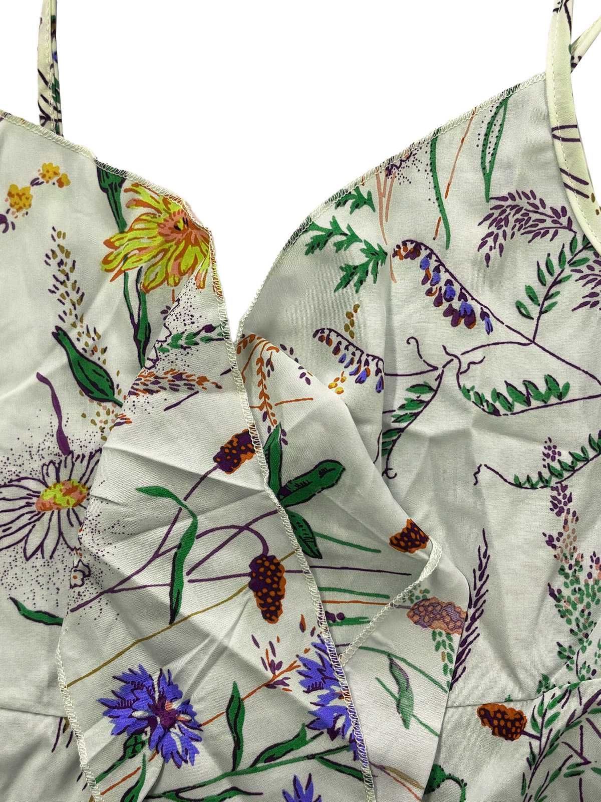 1930s Floral V-Neck Bohemian Bow-Front Slip Dress - Image 6