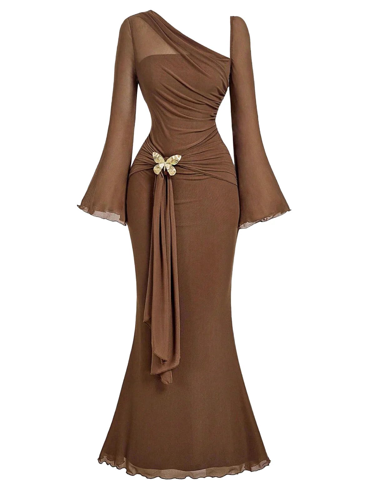 1930s Metal Butterfly Decoration Mermaid Dress - Image 2