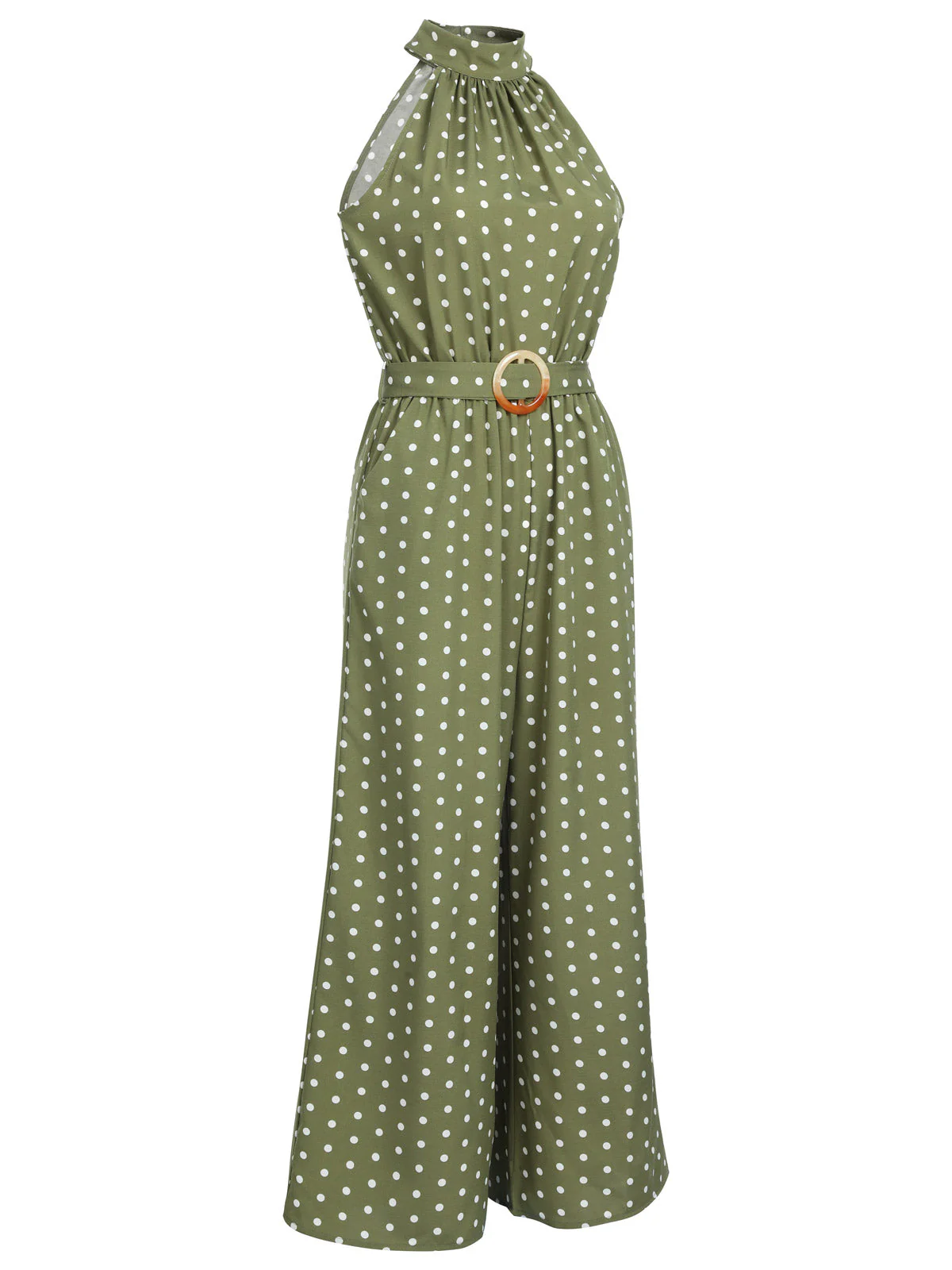 1930s Polka Dot Belt Jumpsuit - Image 6