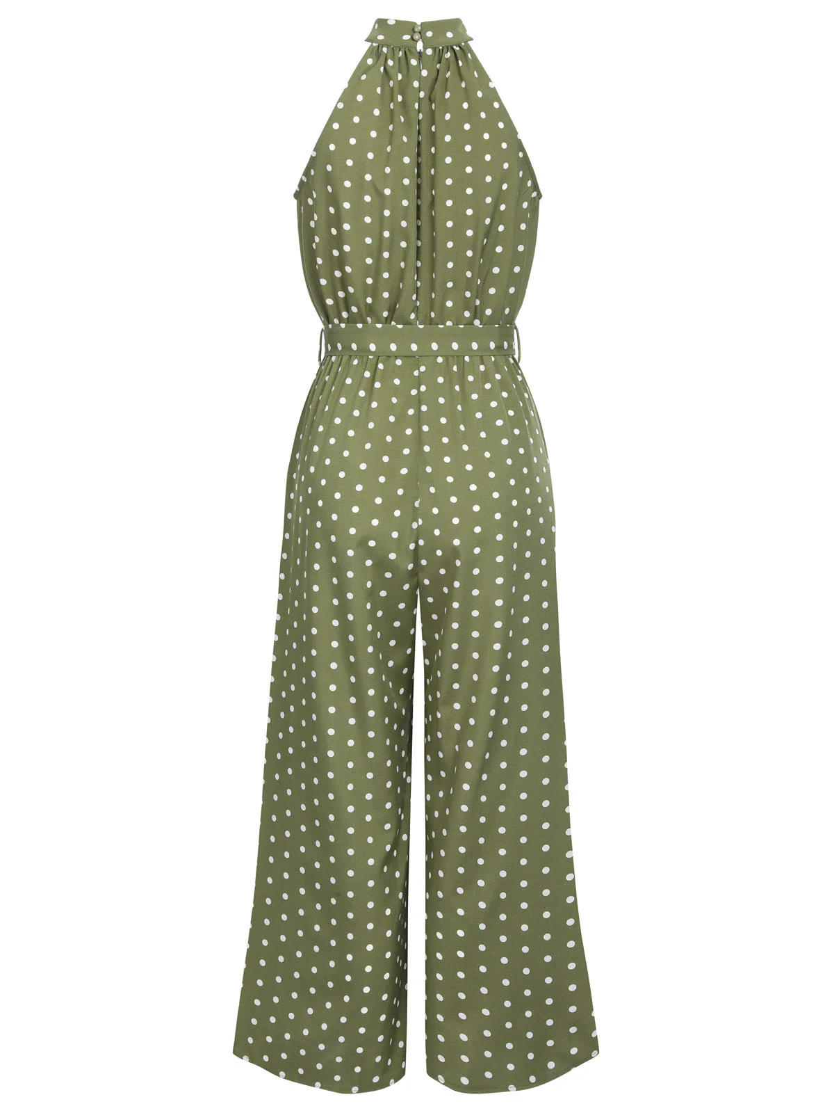 1930s Polka Dot Belt Jumpsuit - Image 4
