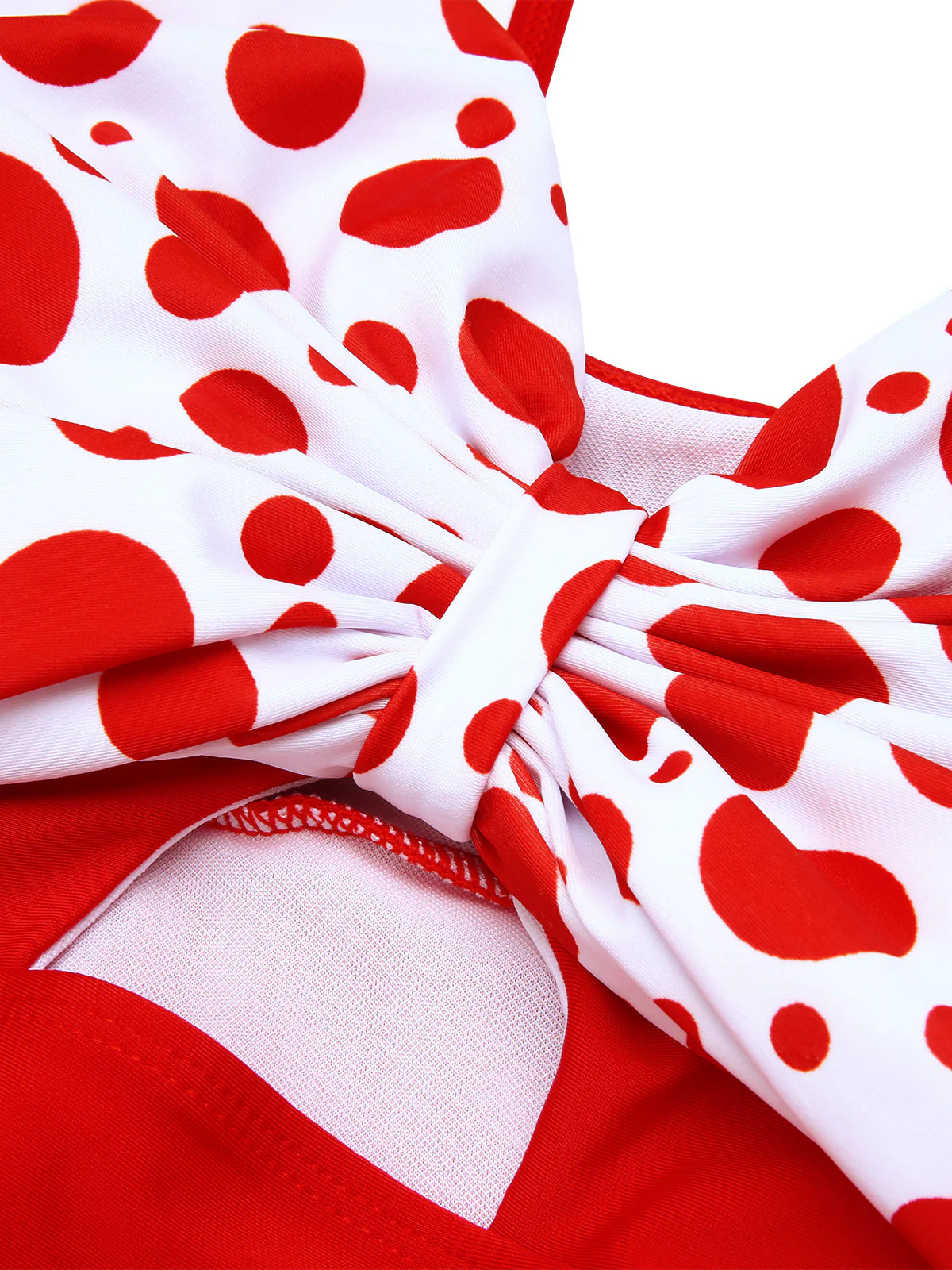 1930s Polka Dot Bowknot Patchwork Swimsuit - Image 7