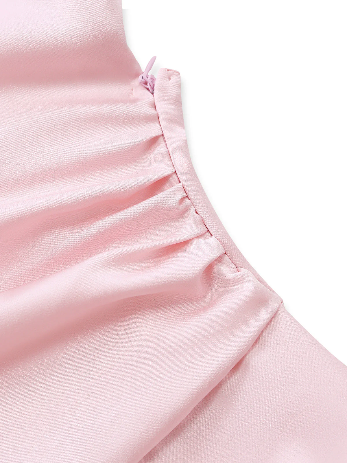 1930s Satin Spaghetti Strap Ruffle Hem Backless Maxi Dress - Image 6