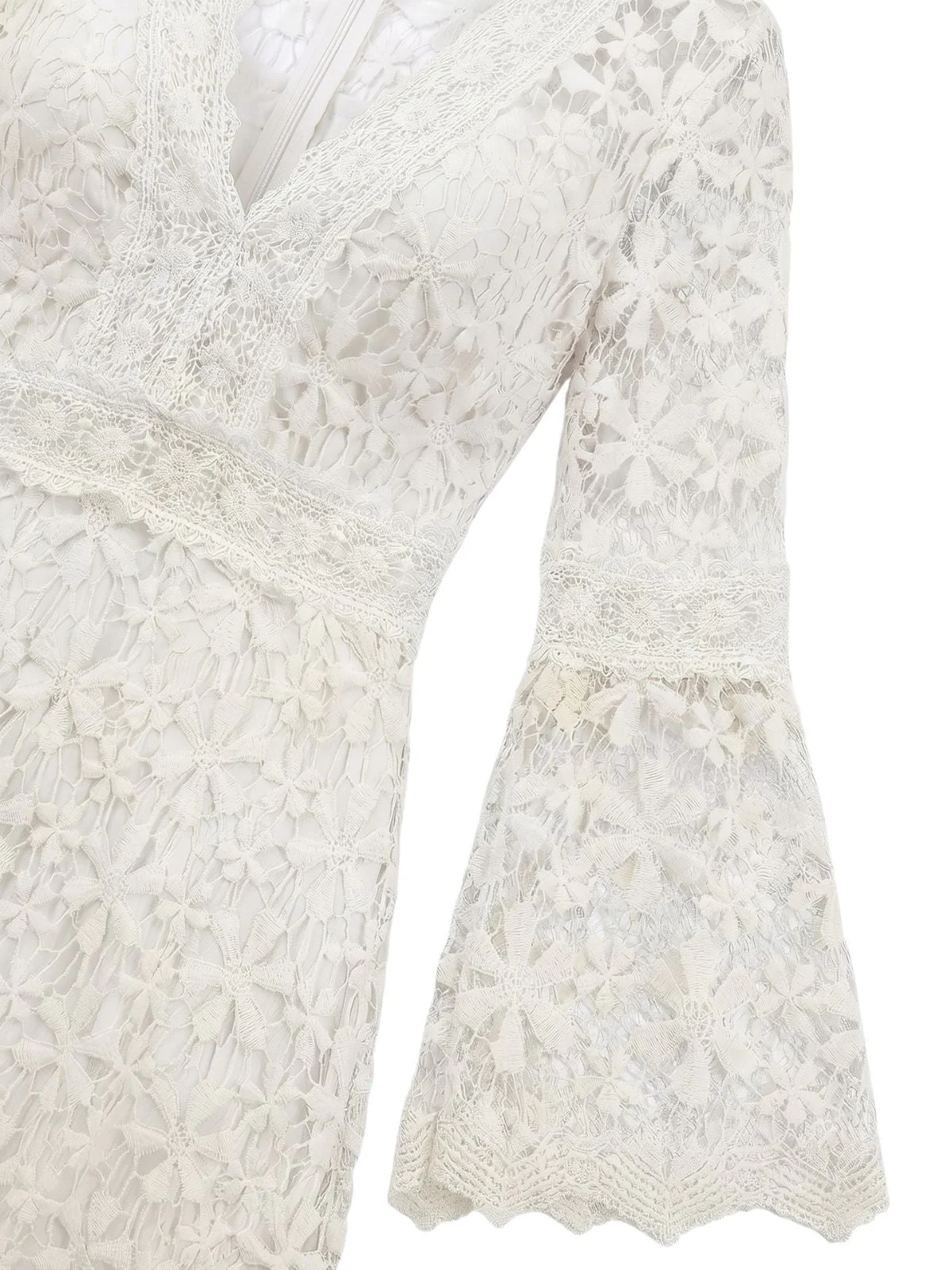1930s Solid Backless Lace Swing Maxi Dress - Image 4