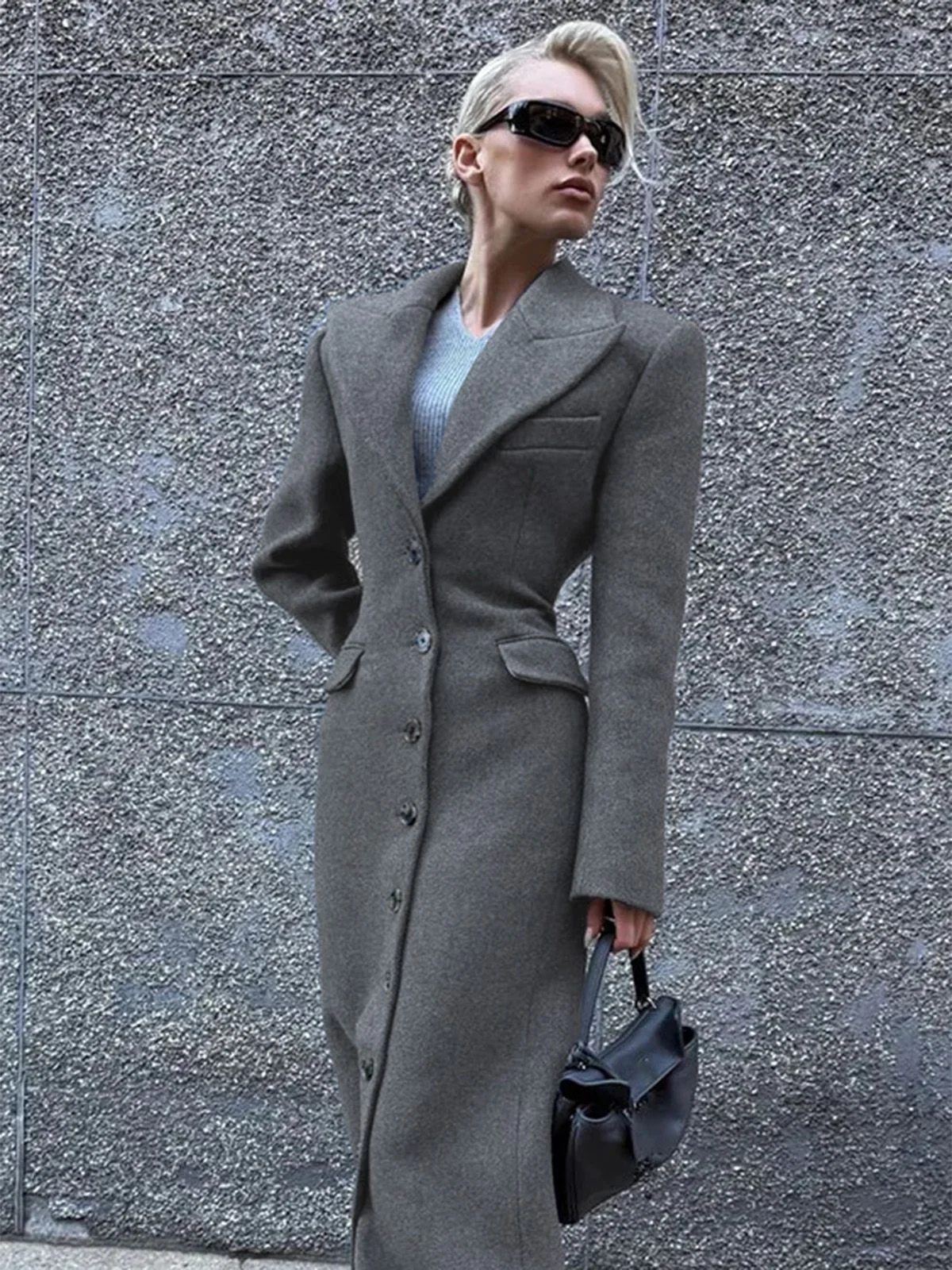1930s Solid Lapel Button Wool Coat - Image 11