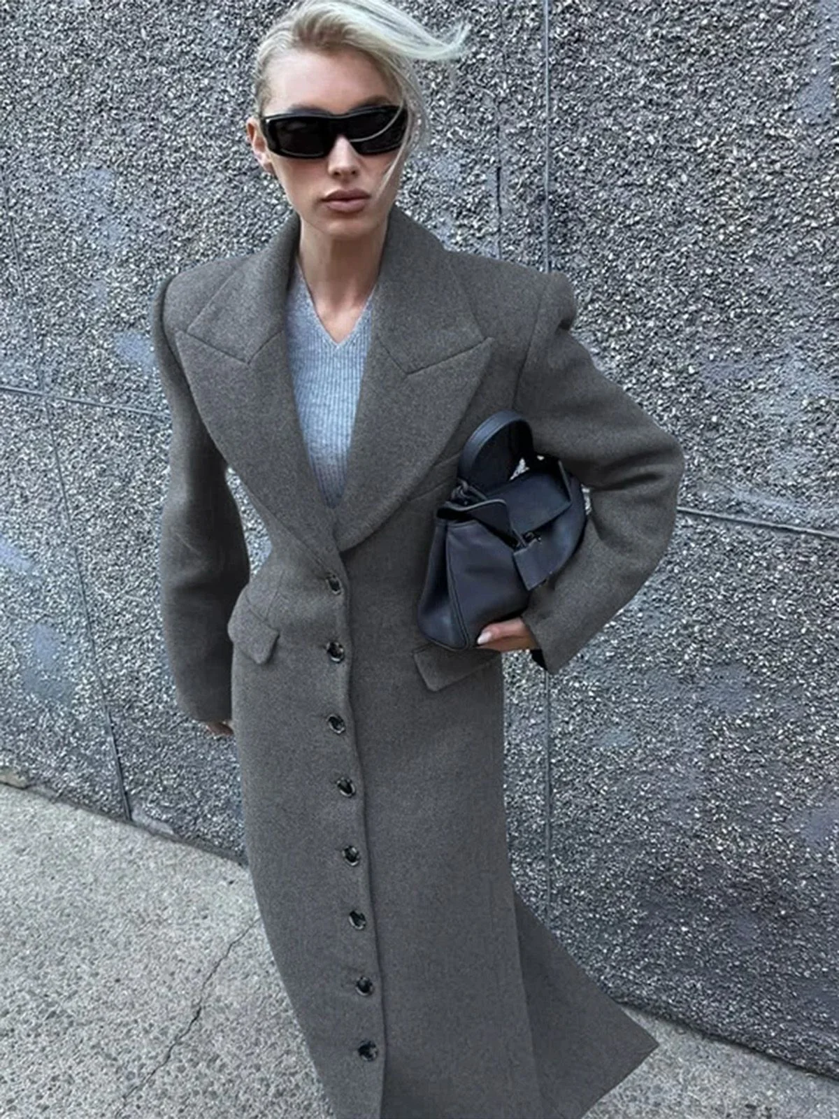 1930s Solid Lapel Button Wool Coat - Image 12
