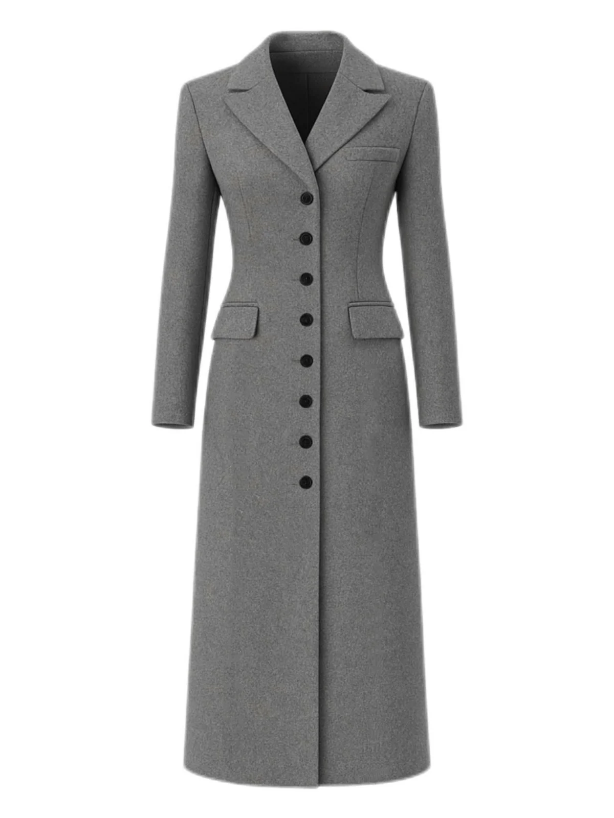 1930s Solid Lapel Button Wool Coat - Image 7