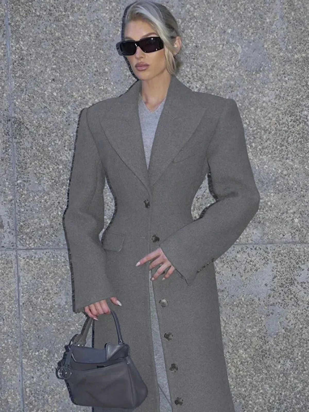 1930s Solid Lapel Button Wool Coat - Image 9