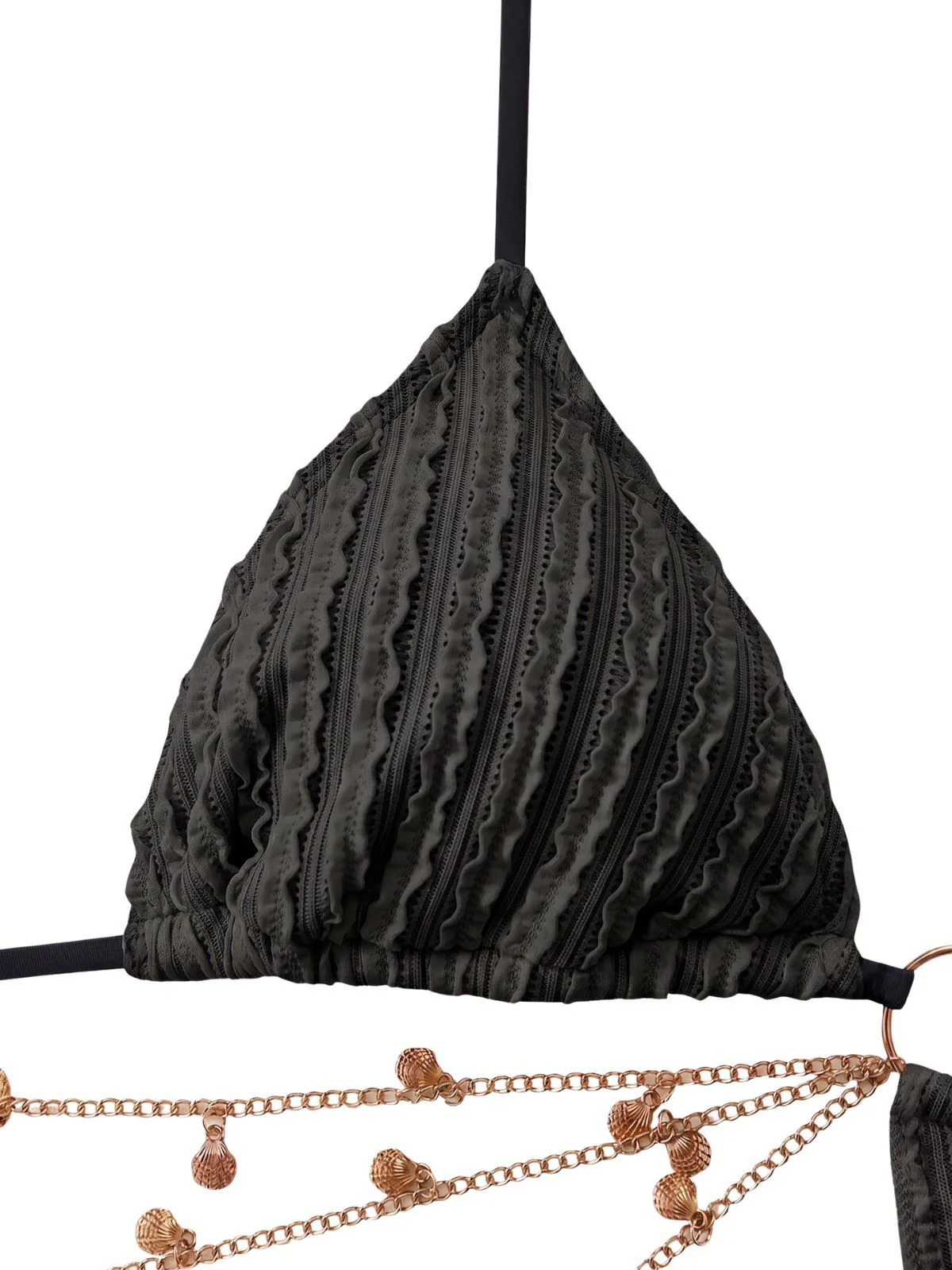 1930s Solid Metal Chain Cutout Swimsuit - Image 9