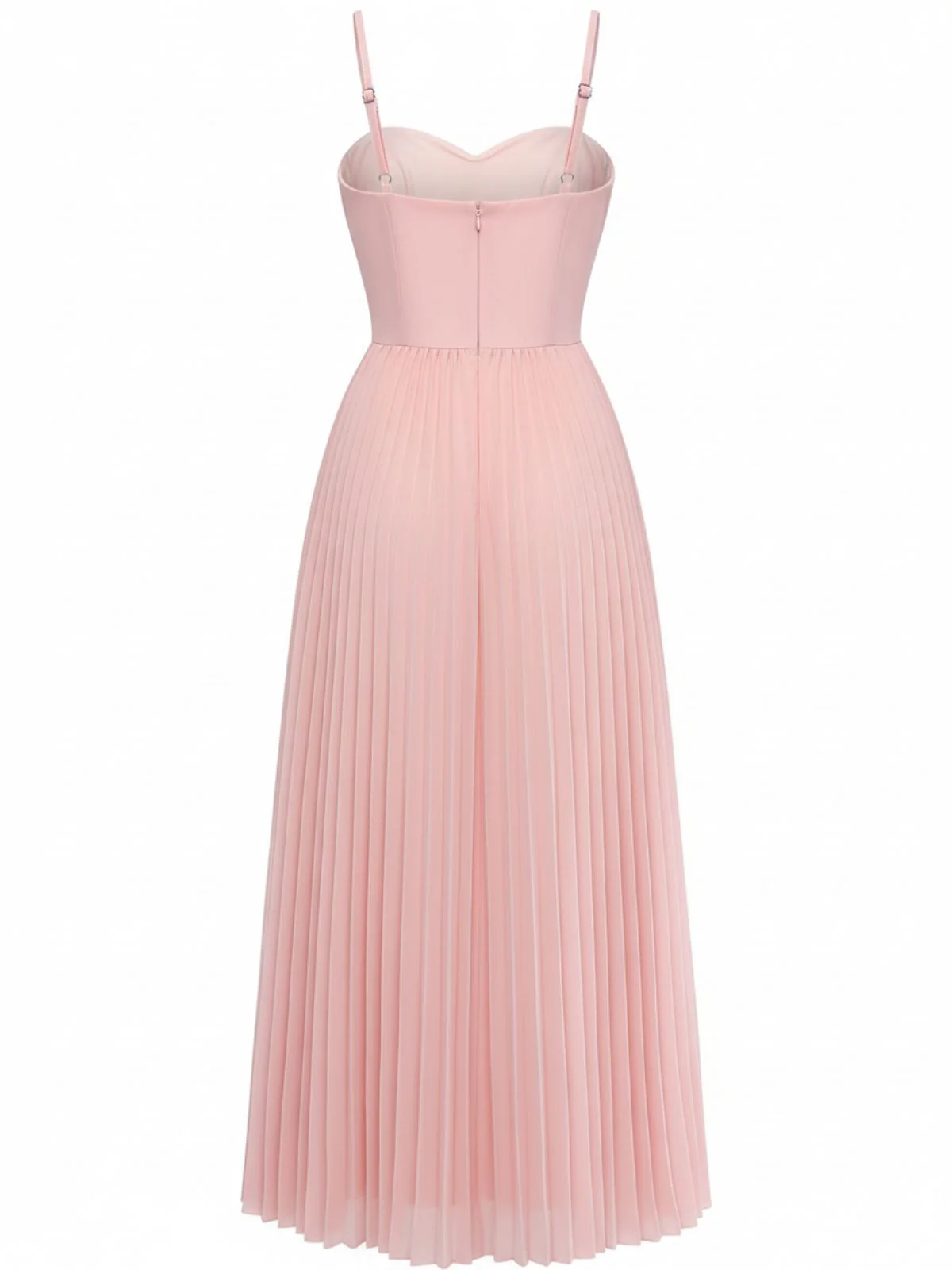 1930s Solid Pleated Strappy Evening Dress - Image 3