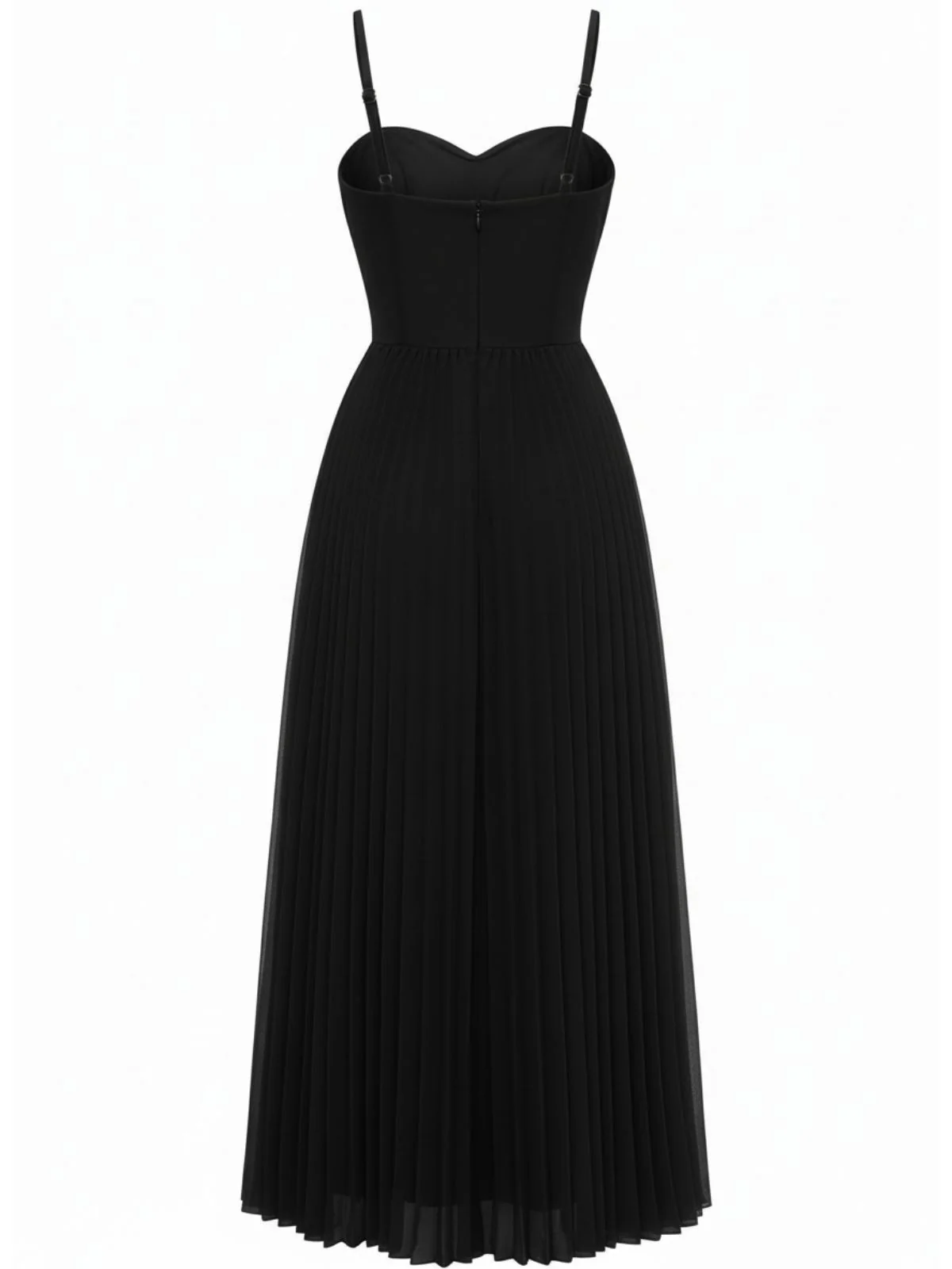 1930s Solid Pleated Strappy Evening Dress - Image 8