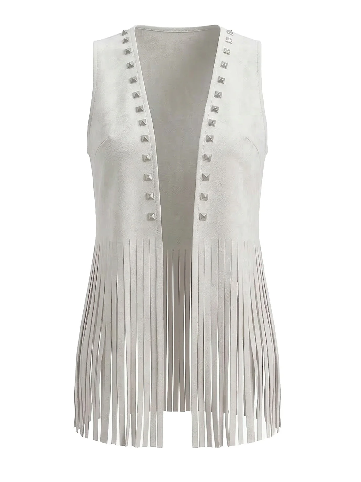 1930s Suede Studded Fringe Western Vest - Image 13