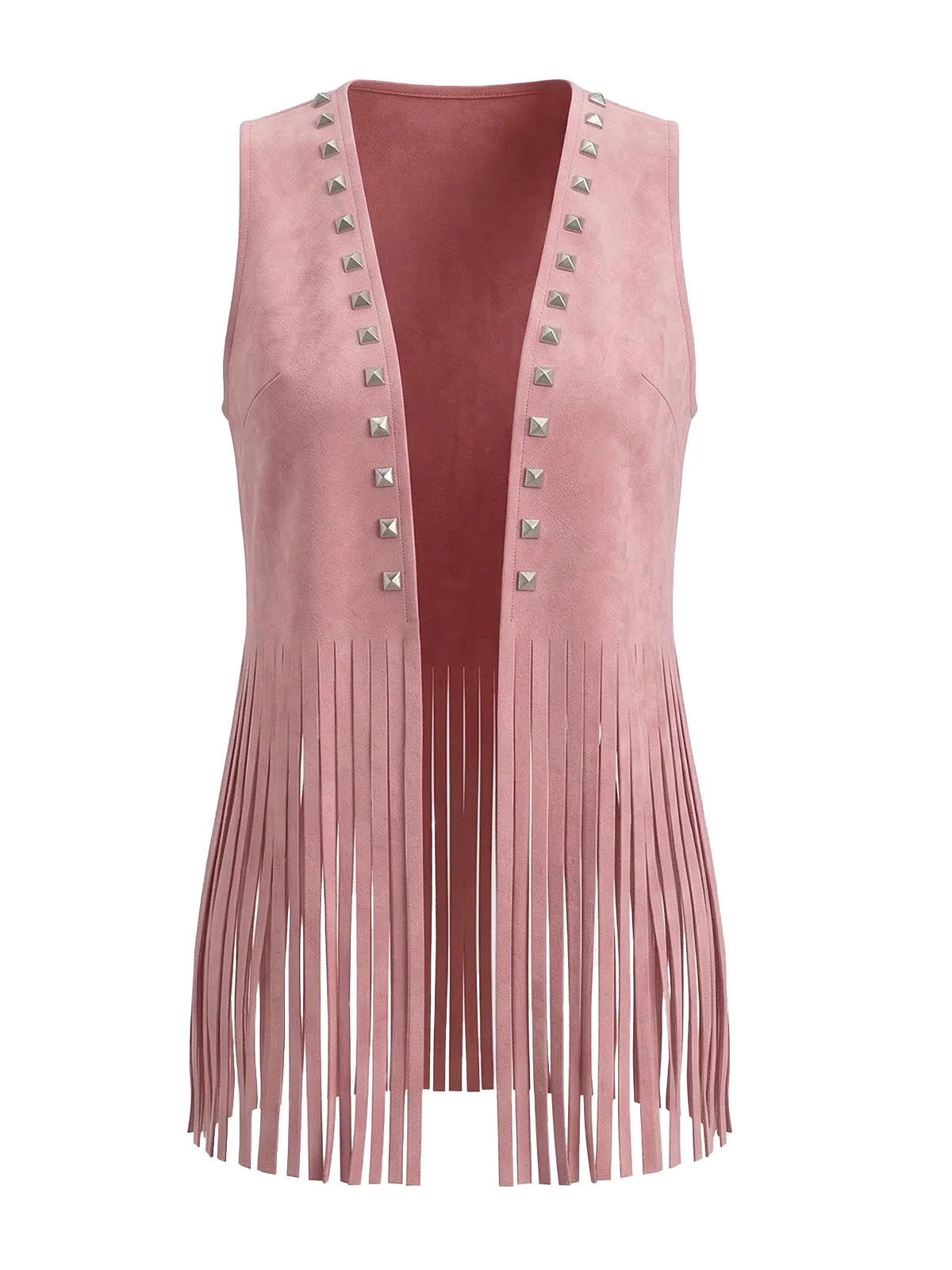 1930s Suede Studded Fringe Western Vest - Image 2