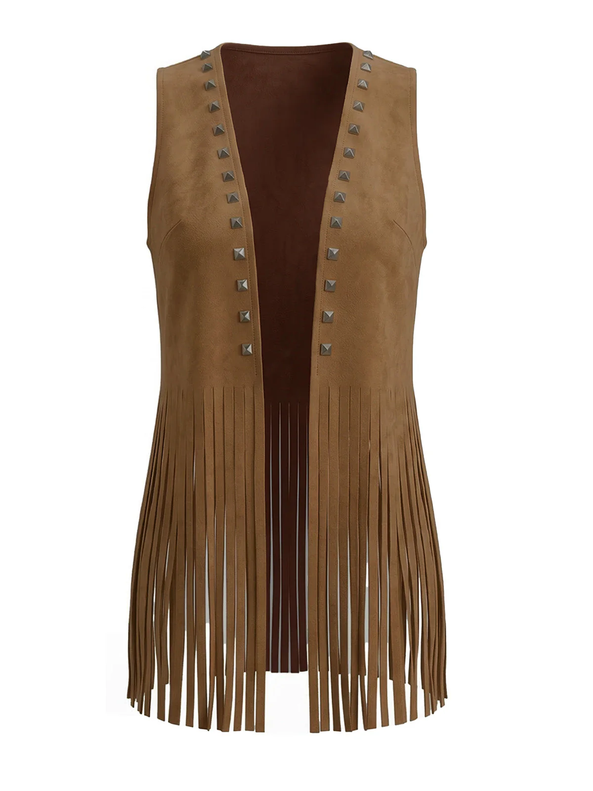 1930s Suede Studded Fringe Western Vest - Image 9