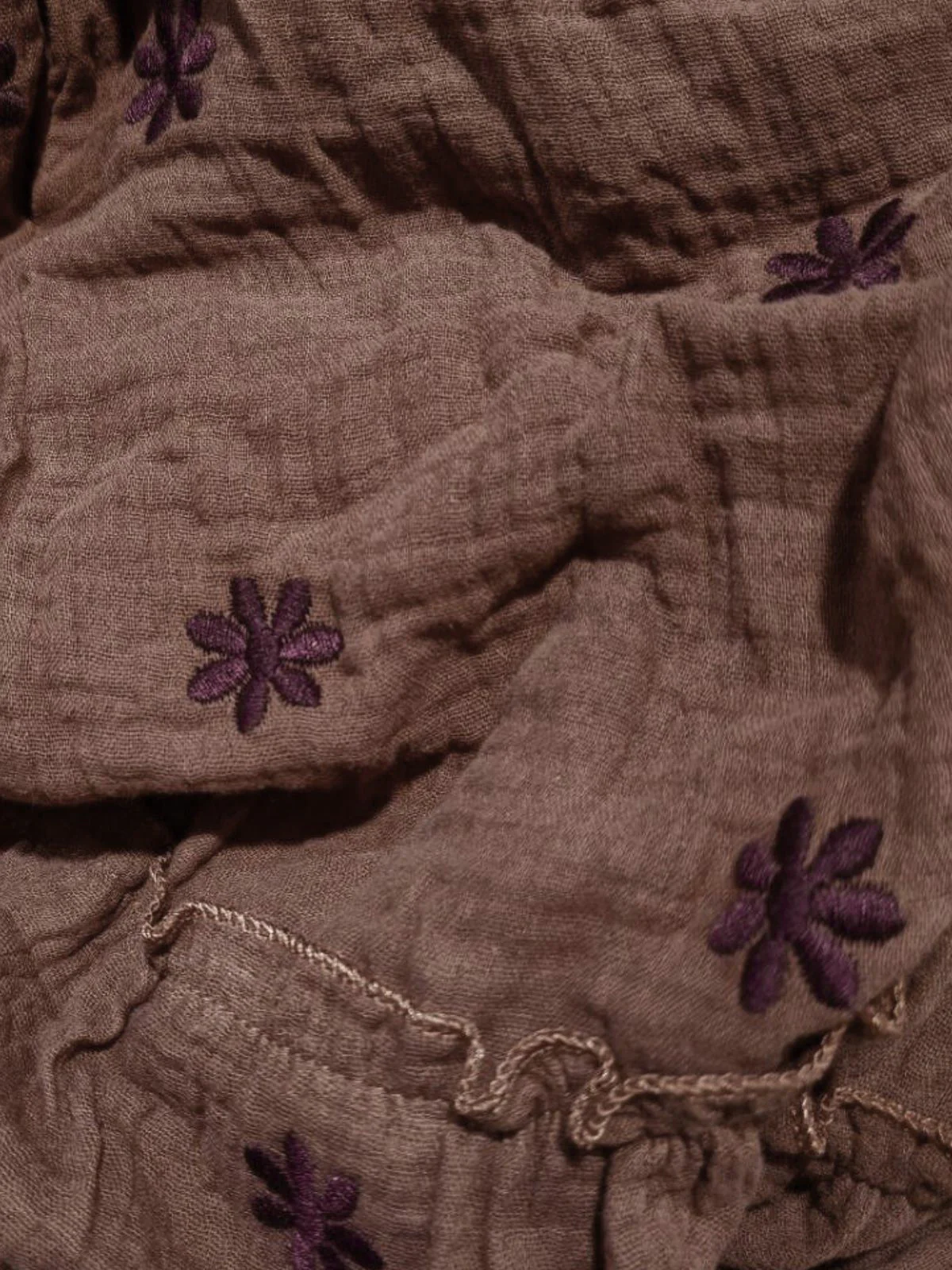 1940s Embroidered Floral Lantern Sleeve Dress - Image 5