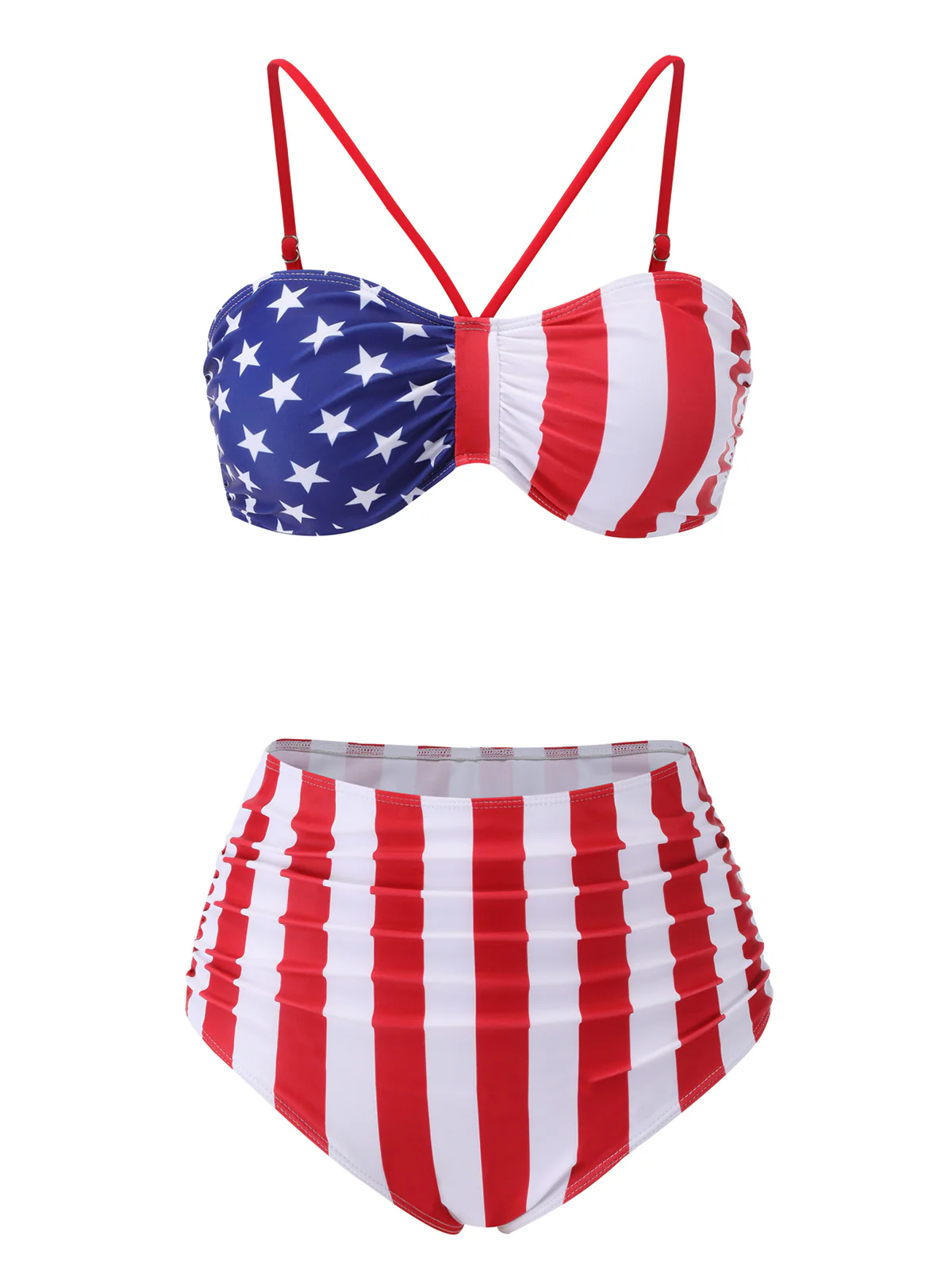 1940s Flag Independence Day Patchwork Swimsuit - Image 2