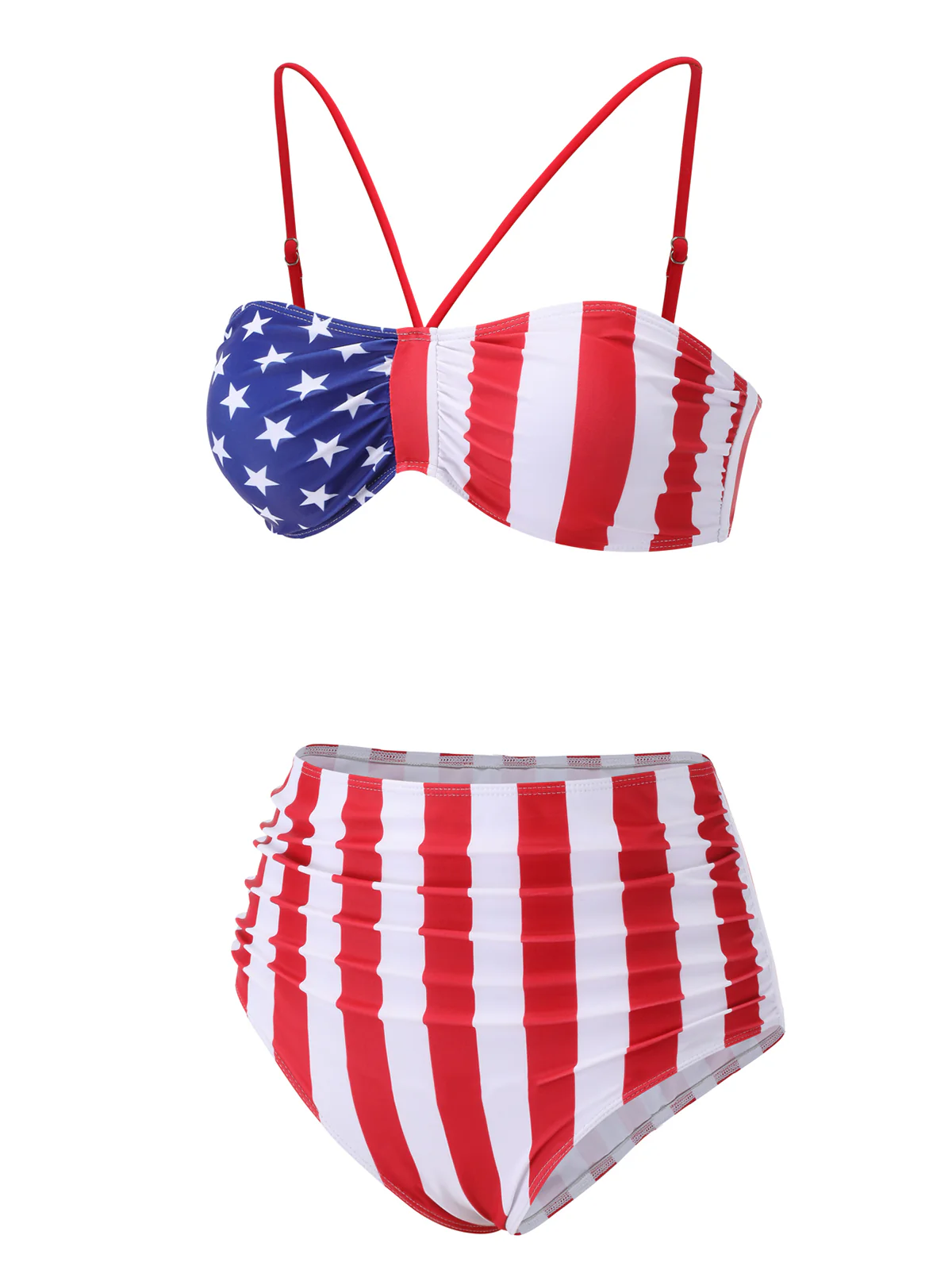 1940s Flag Independence Day Patchwork Swimsuit - Image 4