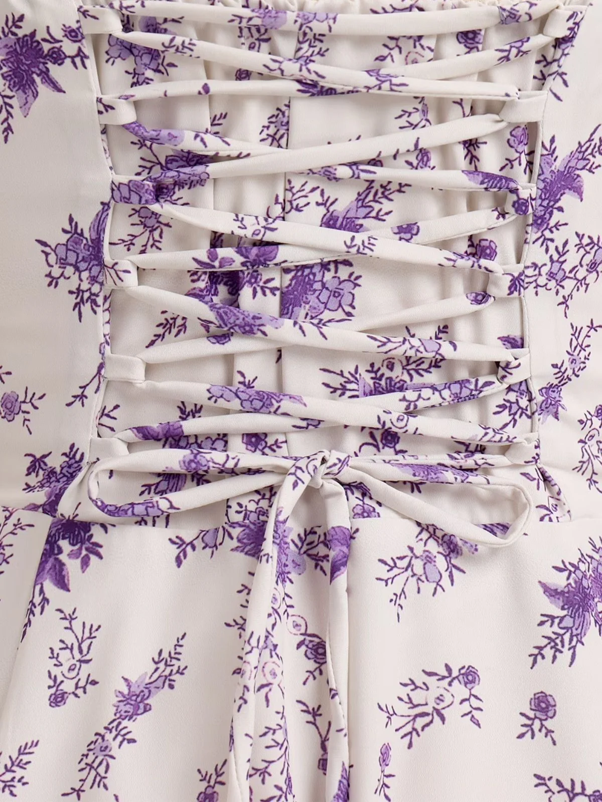 1940s Floral Spaghetti Strap Tie-Front Chiffon A-Line Dress - Image 11