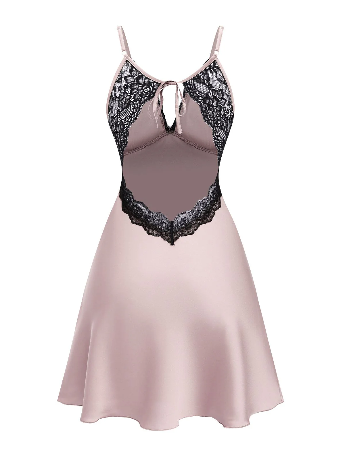 1940s Lace Suspender Patchwork Backless Nightgown - Image 5
