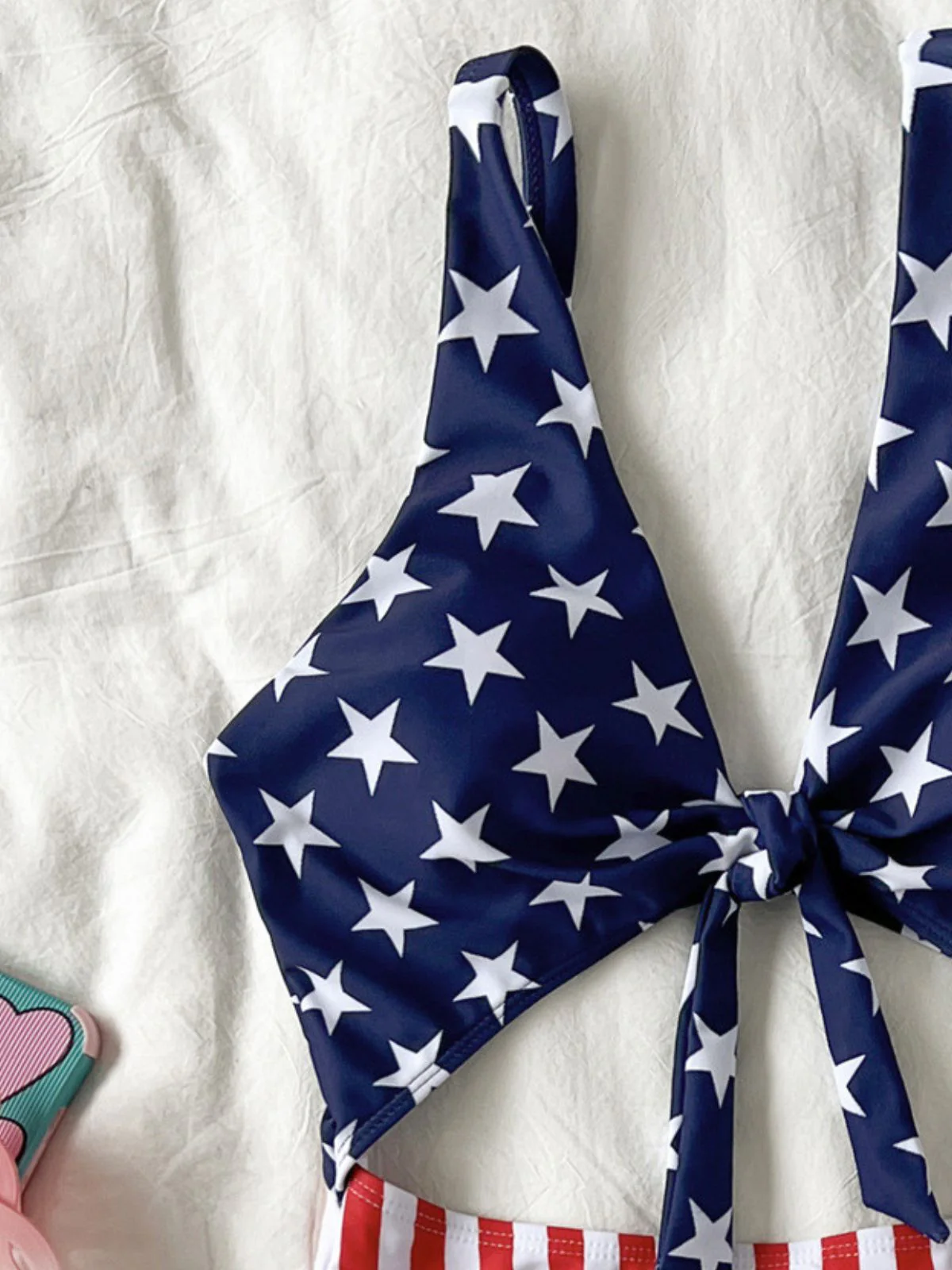 [Pre-Sale] 1940s Lace-Up Stars & Stripes Swimsuit - Image 6
