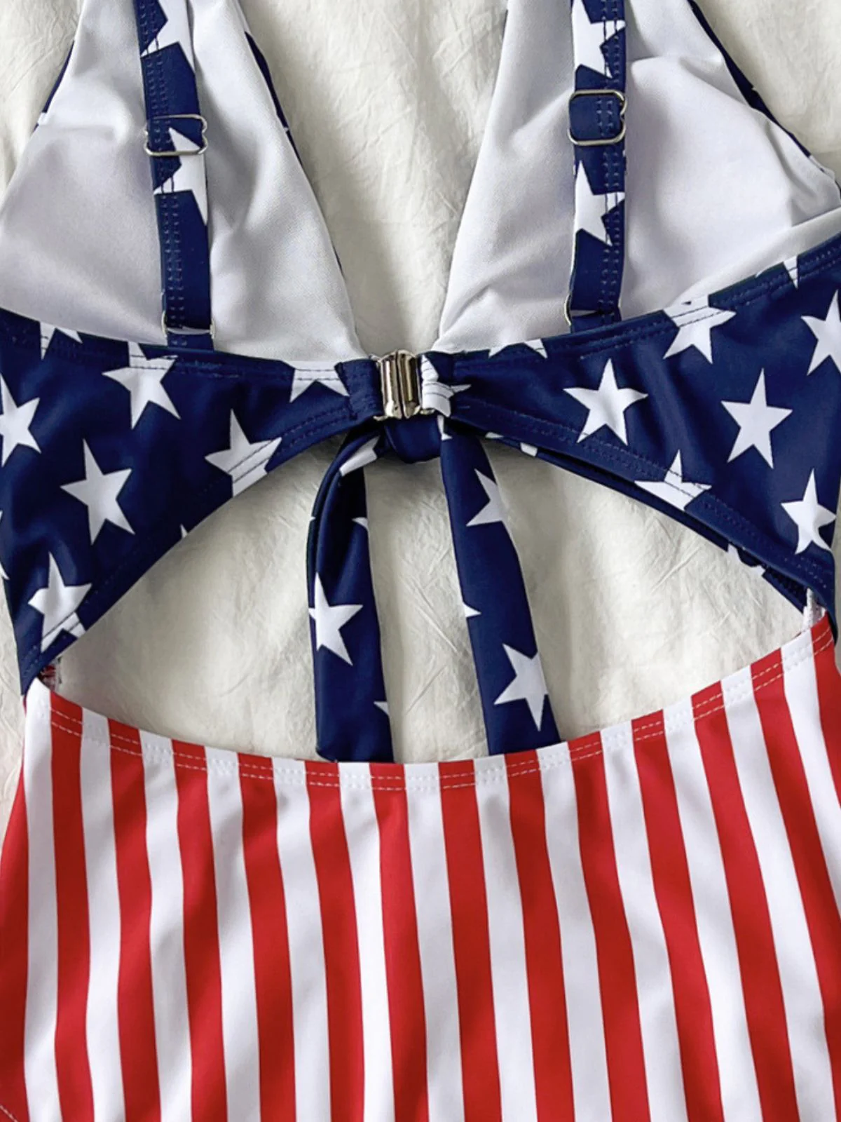 [Pre-Sale] 1940s Lace-Up Stars & Stripes Swimsuit - Image 7