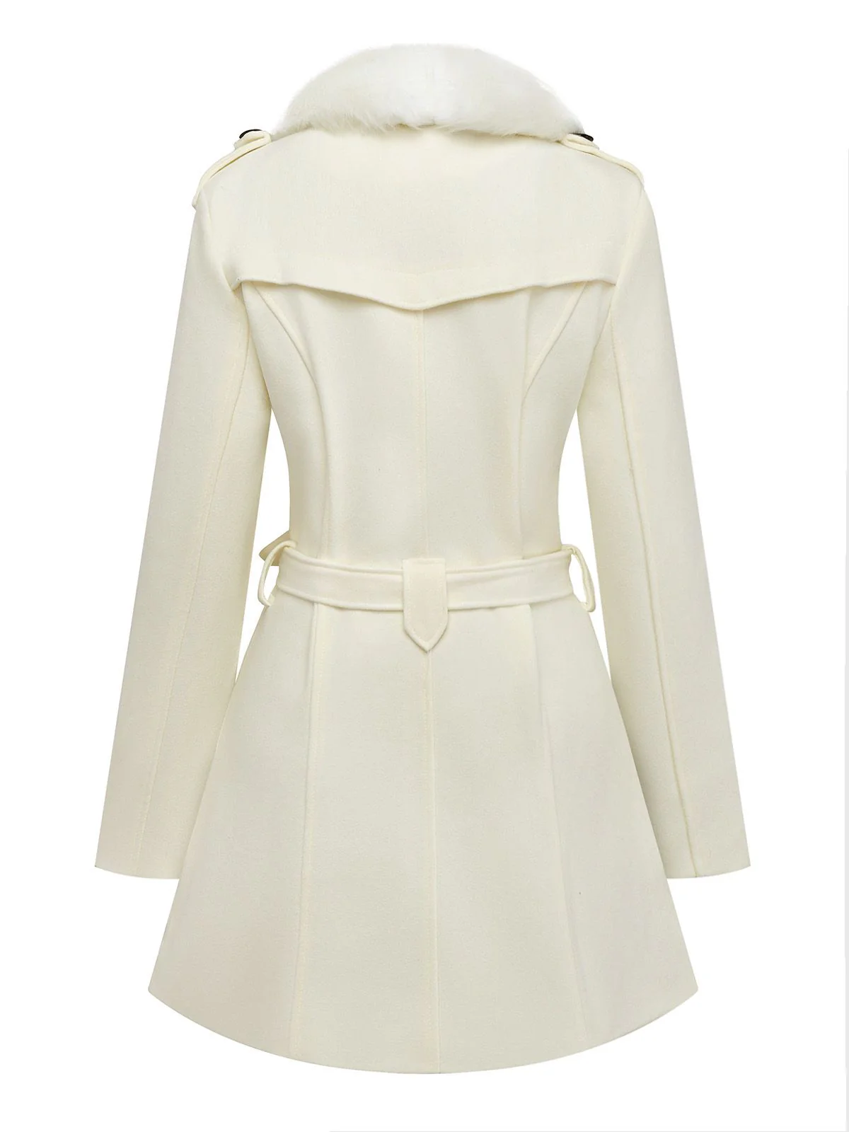 1940s Removable Faux-Fur Collar Buttons Coat - Image 5