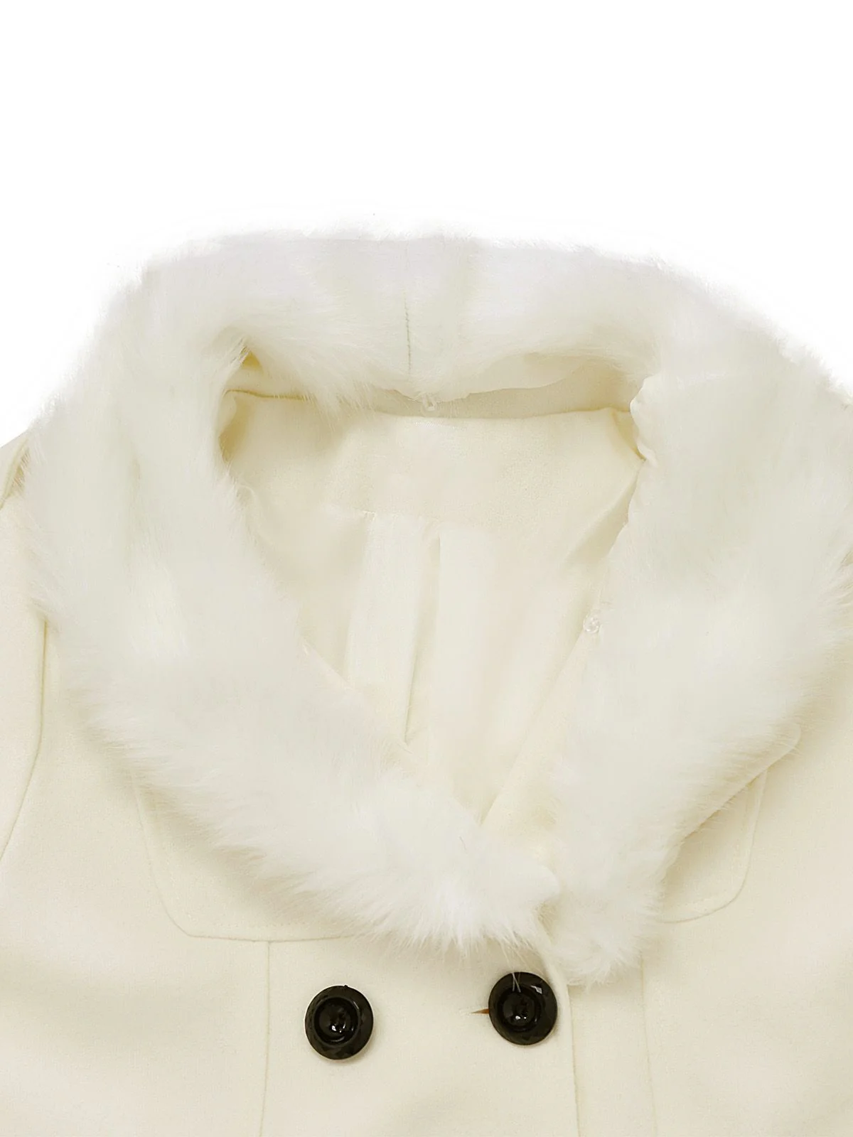 1940s Removable Faux-Fur Collar Buttons Coat - Image 7