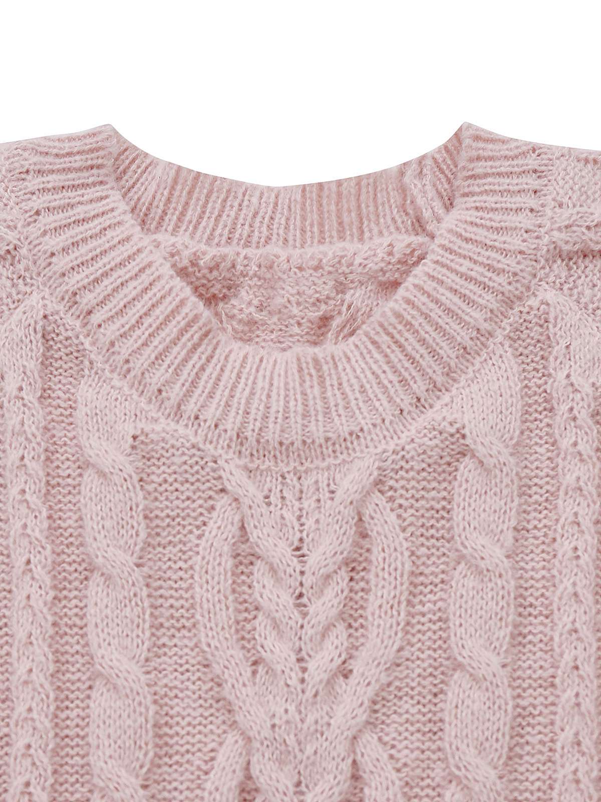 1940s Solid Cable Knit Pleated Hem Sweater Dress - Image 8