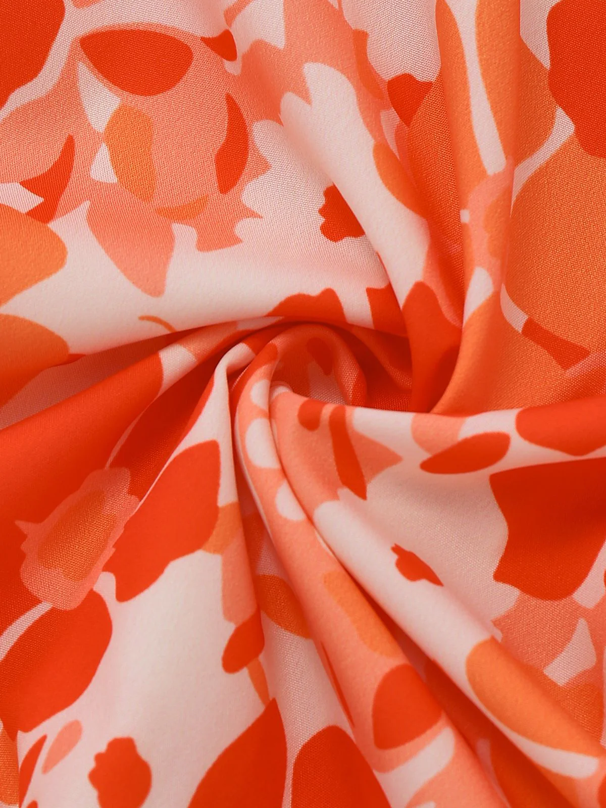 1940s Square Neck Irregular Floral Pleated Dress - Image 9