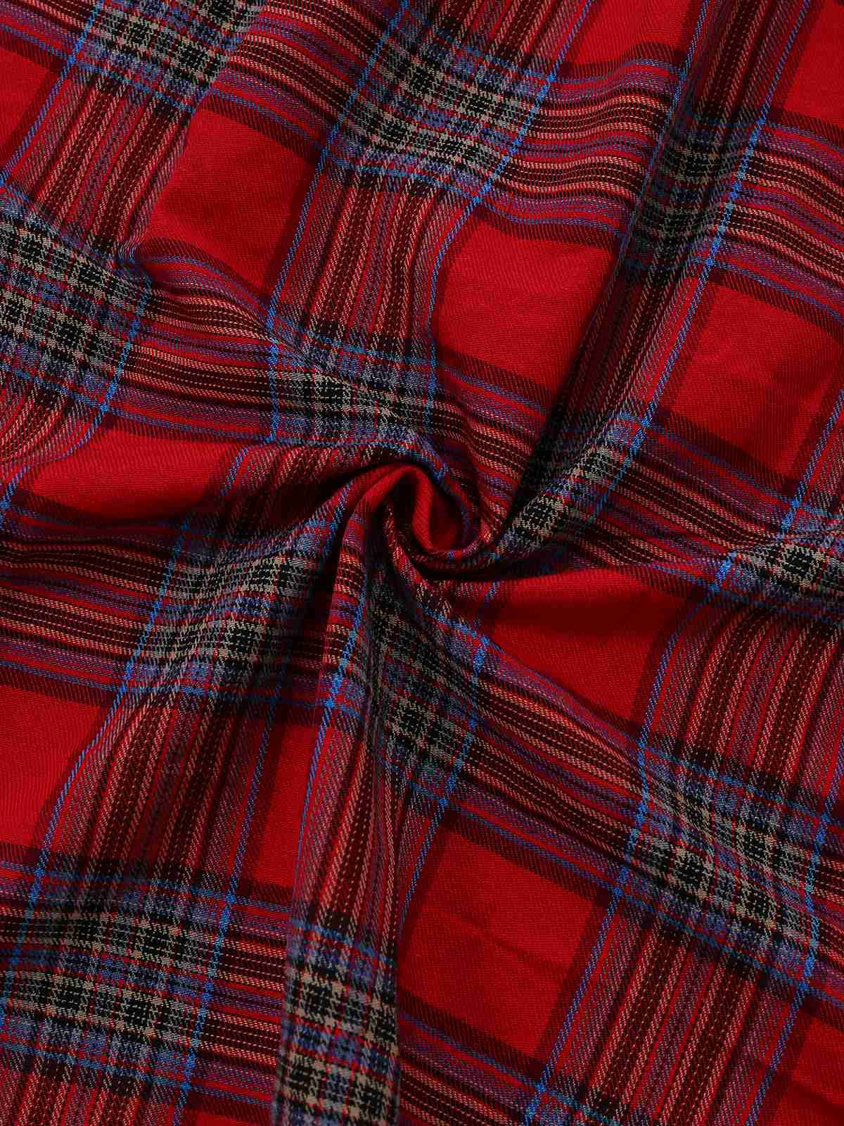 1940s Tartan Plaid Long Sleeve Belted Shirt Dress - Image 6
