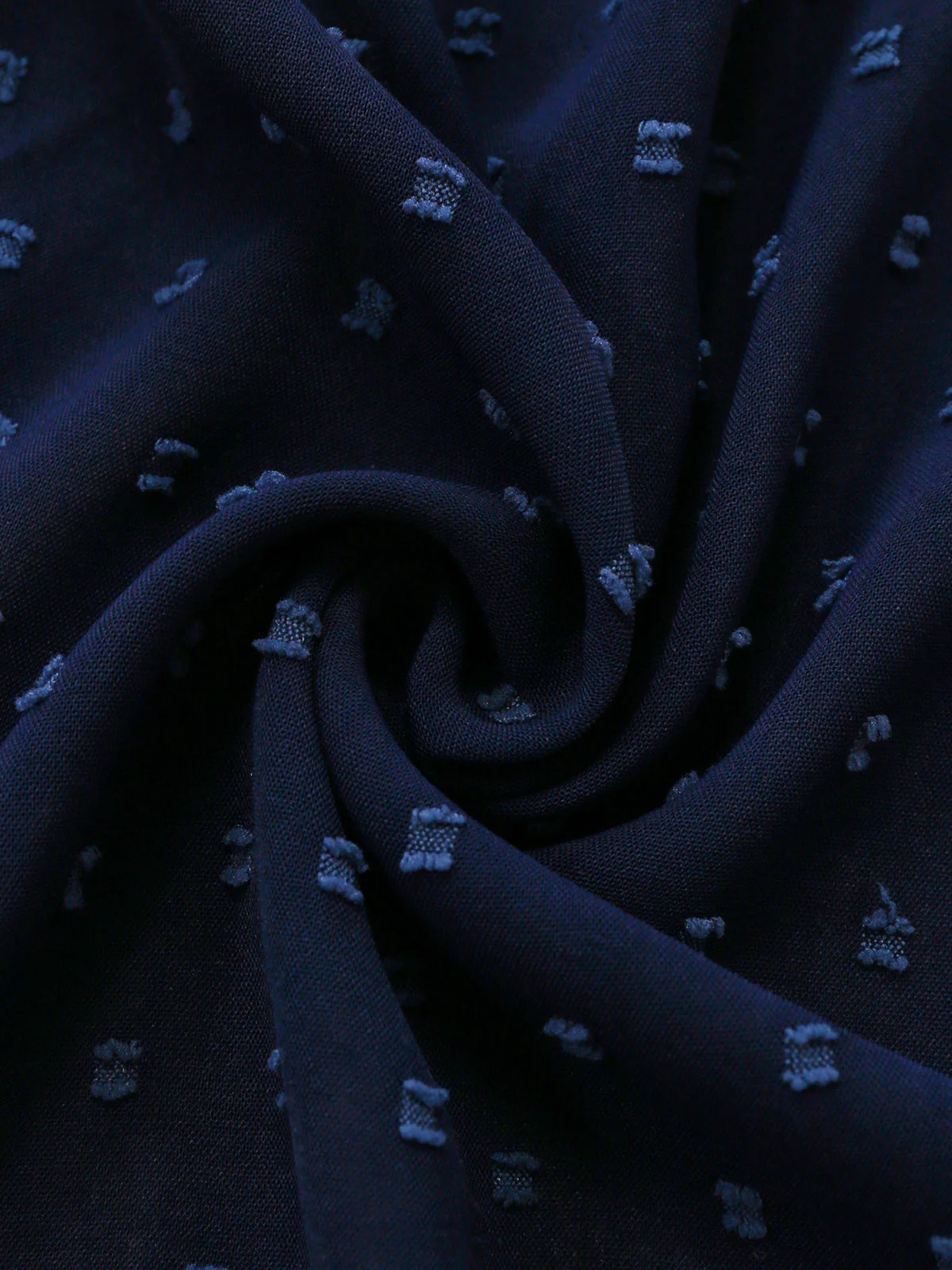 1940s V-Neck Textured Ruffle Hem Wrap Dress - Image 6