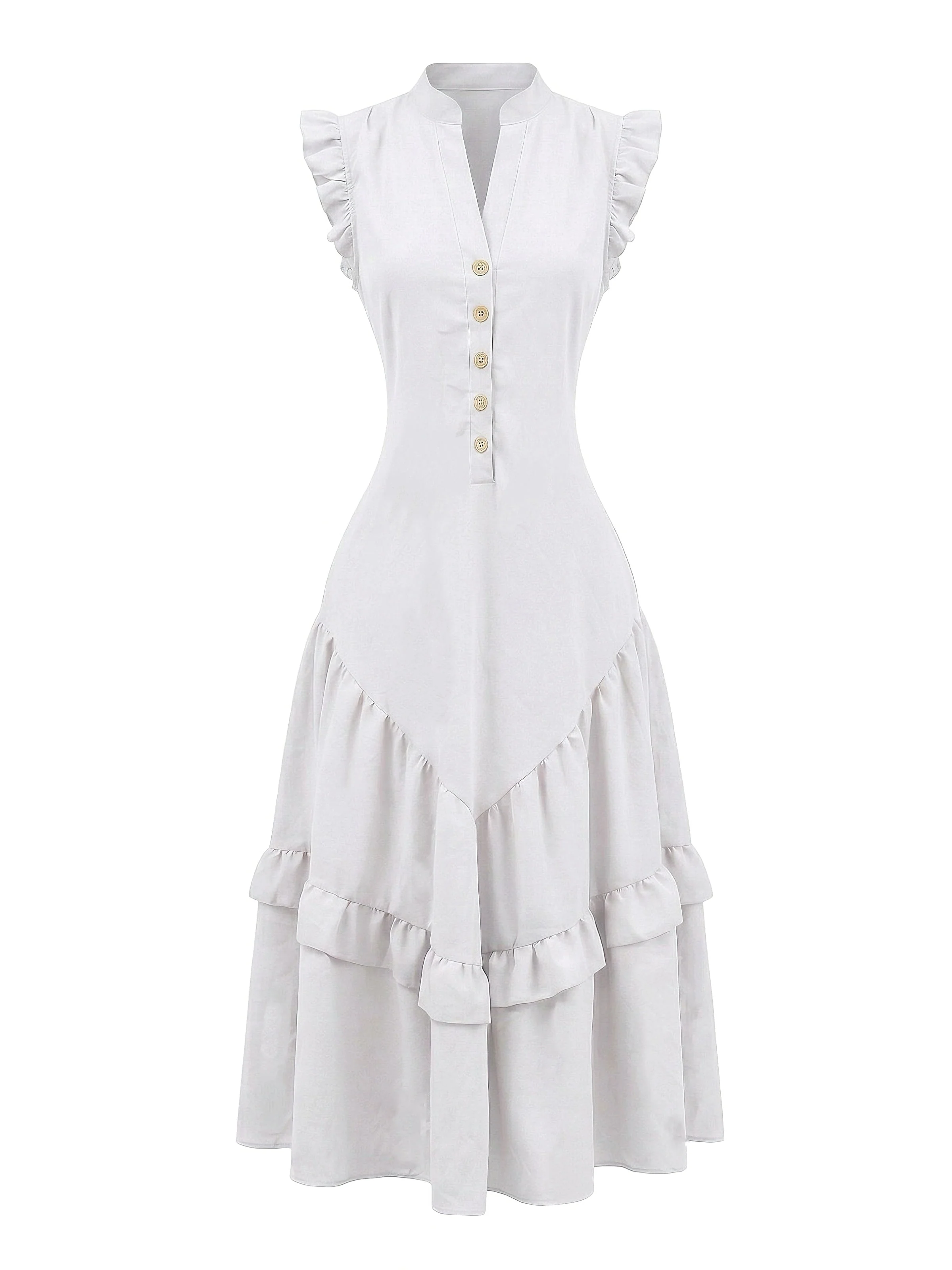 Dark Pink 1950s Cotton Linen Sleeveless Swing Dress - Image 4
