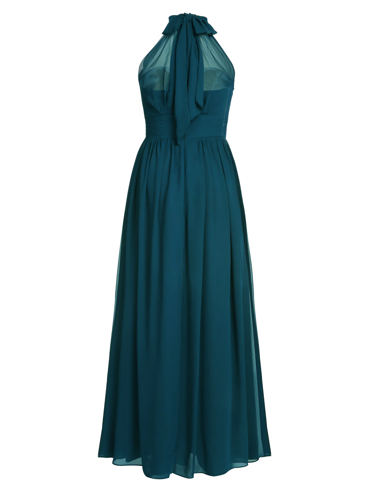 1950s Chiffon Sleeveless Solid Vintage Dress - Image 12