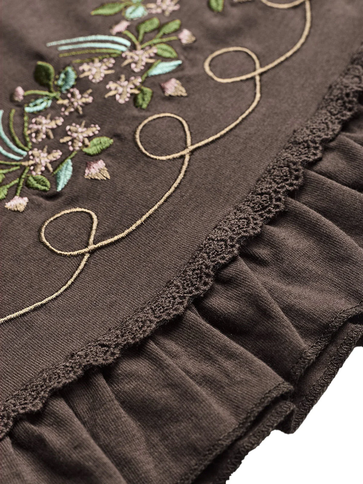 1950s Floral Embroidered Lace Trim Cami Top - Image 14