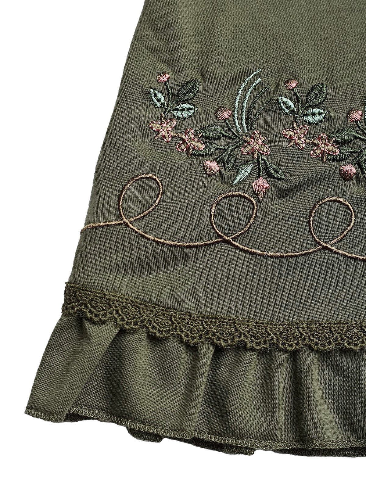 1950s Floral Embroidered Lace Trim Cami Top - Image 5