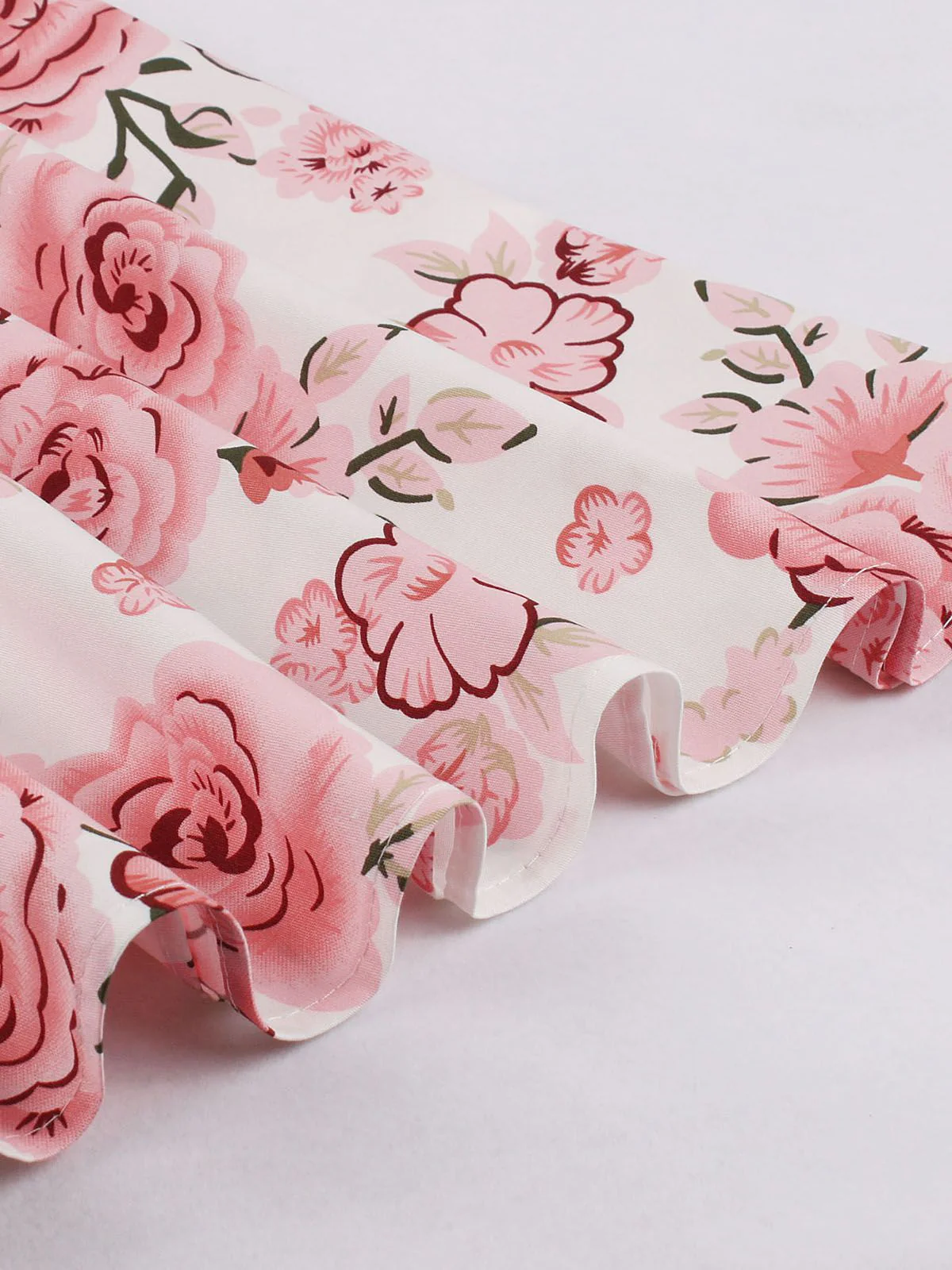 1950s Floral Flare Sleeve Swing Dress - Image 6