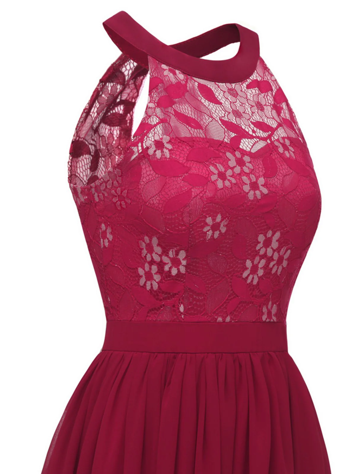 1950s Floral Lace Swing Dress - Image 10