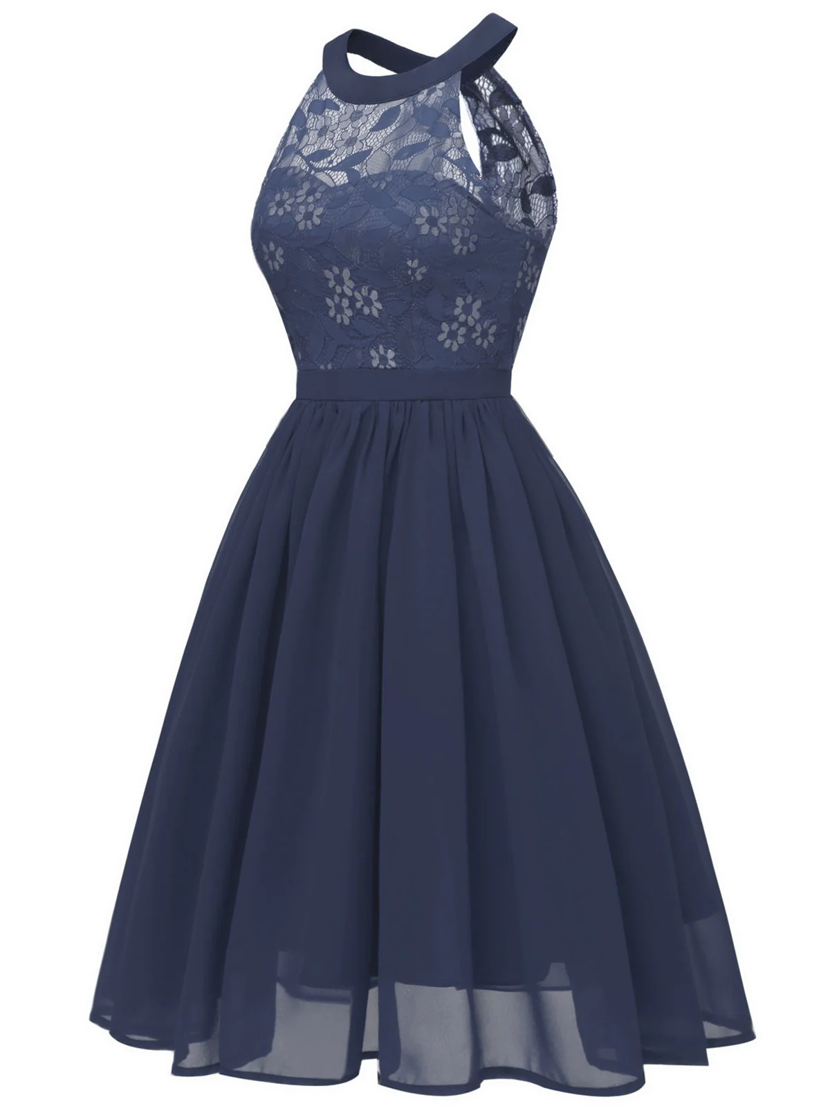 1950s Floral Lace Swing Dress - Image 2