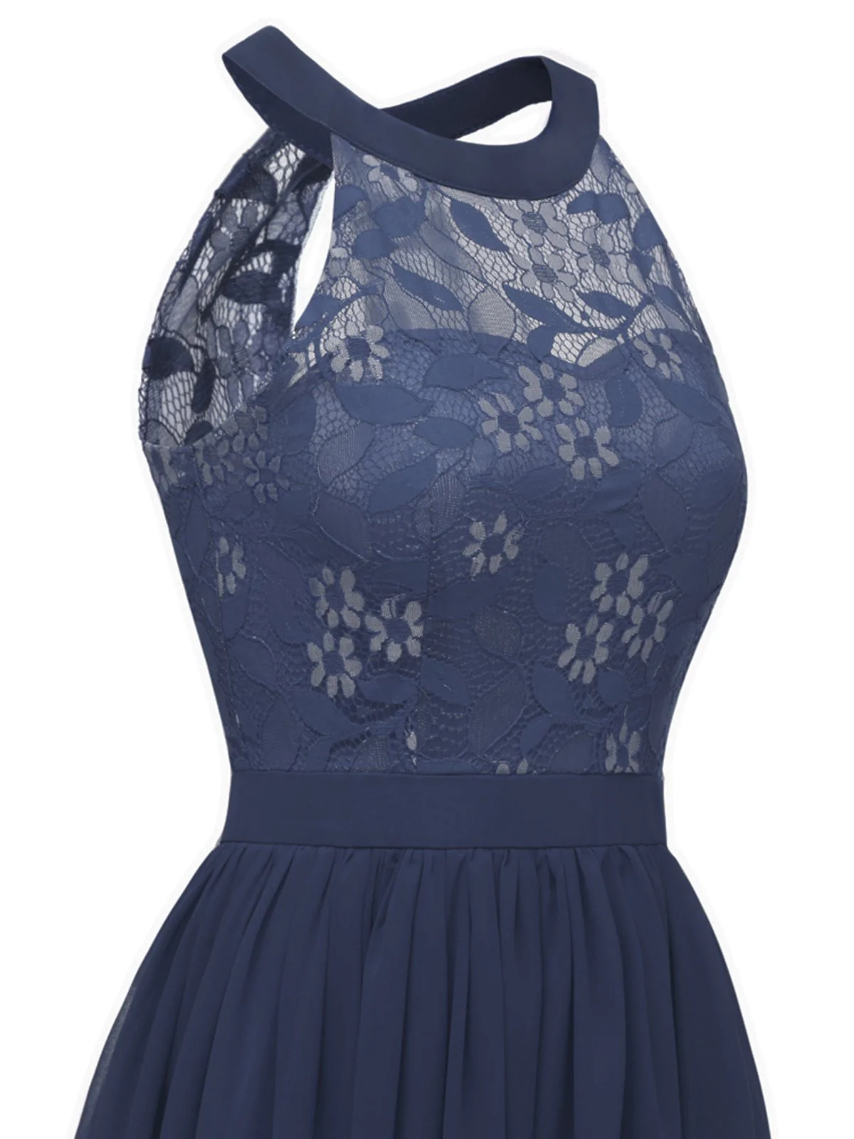 1950s Floral Lace Swing Dress - Image 5