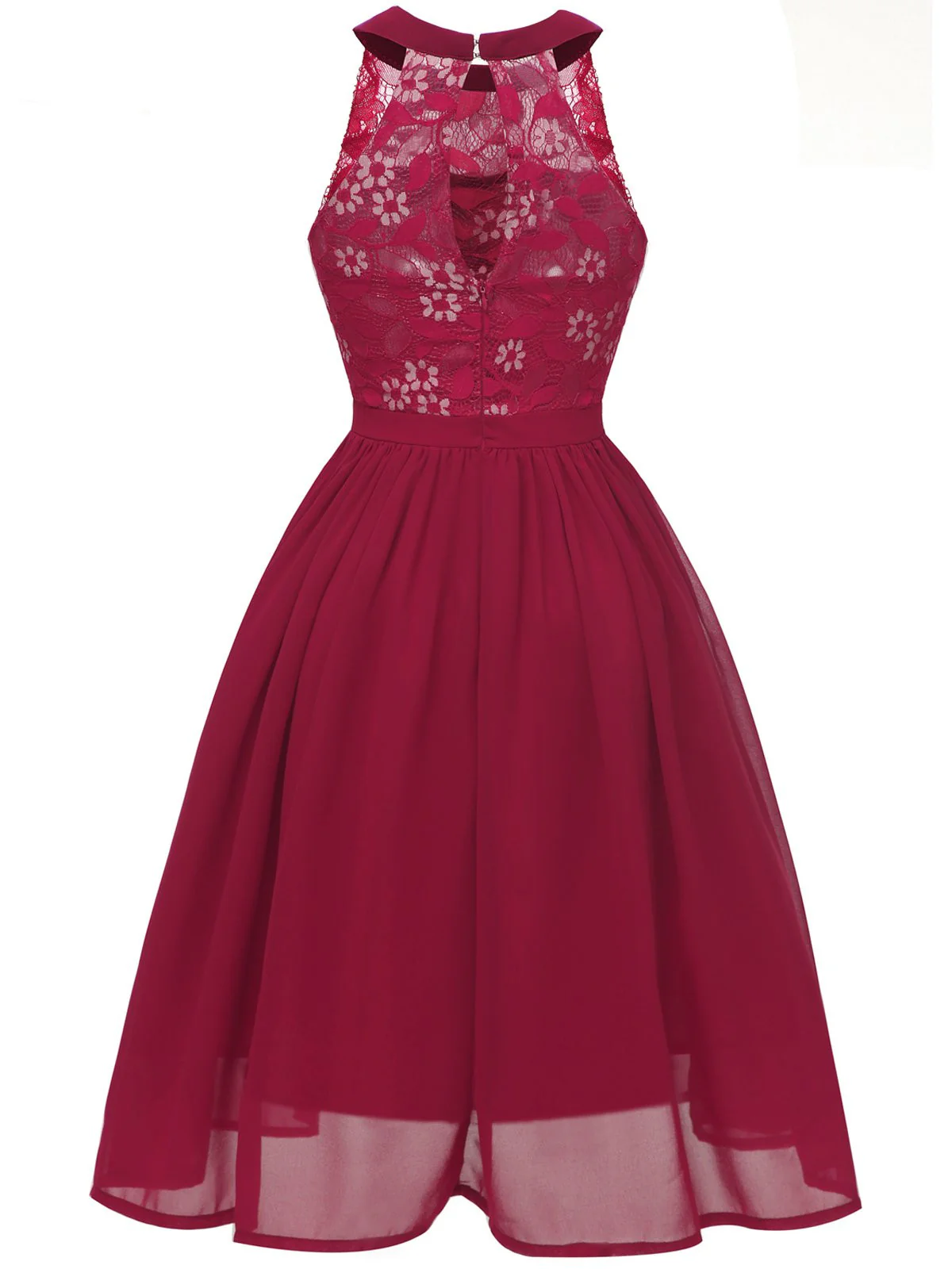 1950s Floral Lace Swing Dress - Image 8