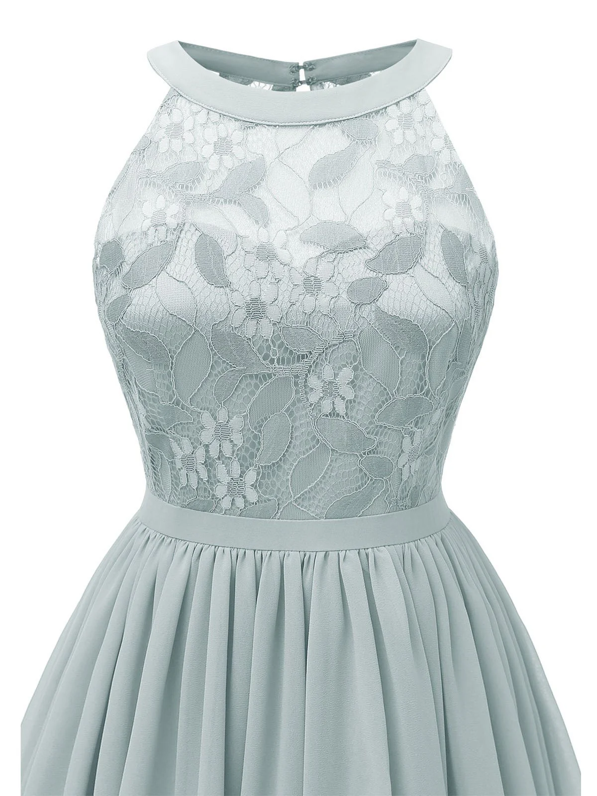 1950s Floral Lace Swing Dress - Image 4
