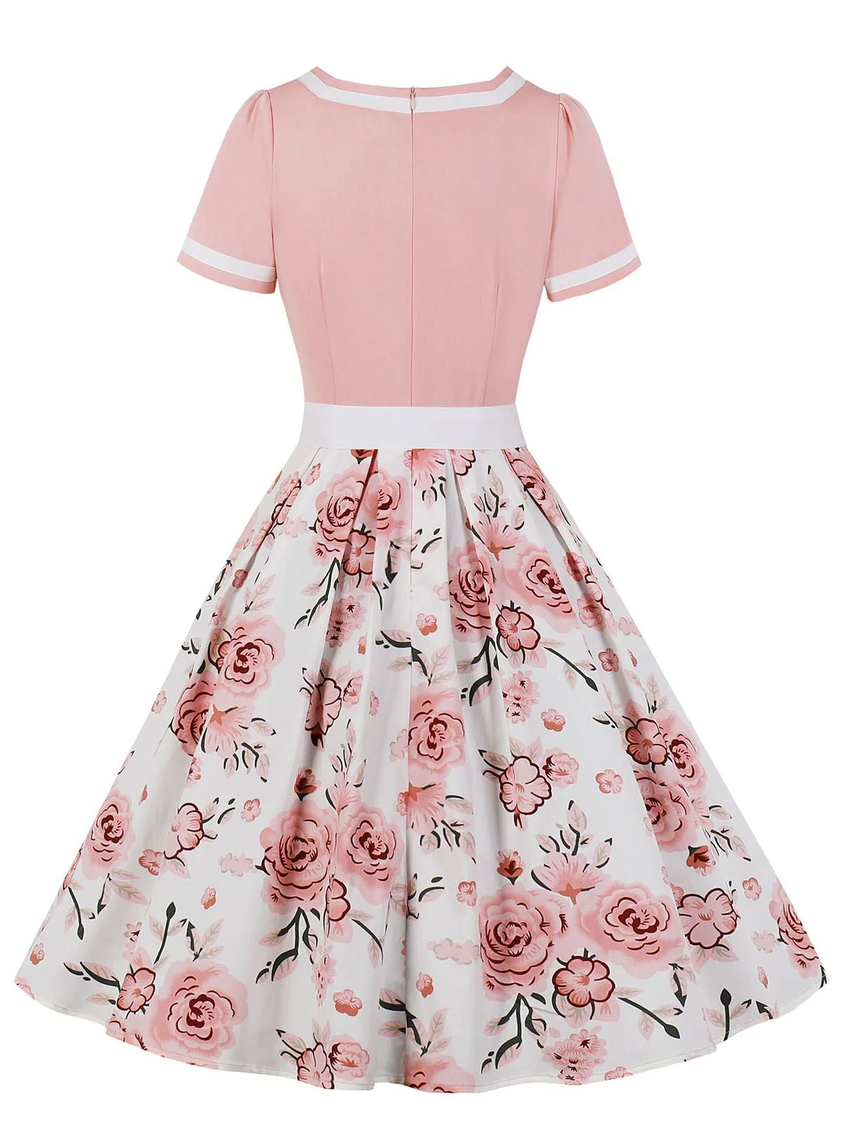 1950s Floral Patchwork Swing Dress - Image 15