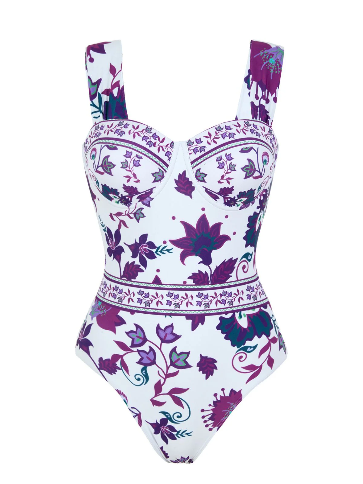 1950s Floral Wide Strap One Piece Swimsuit & Cover-Up - Image 12