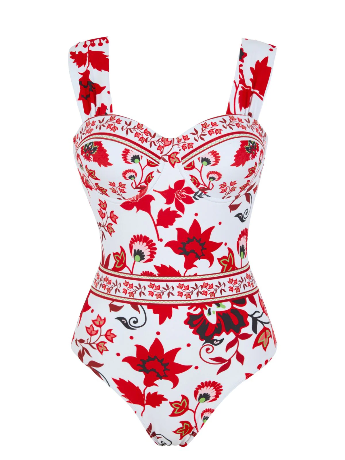 1950s Floral Wide Strap One Piece Swimsuit & Cover-Up - Image 22