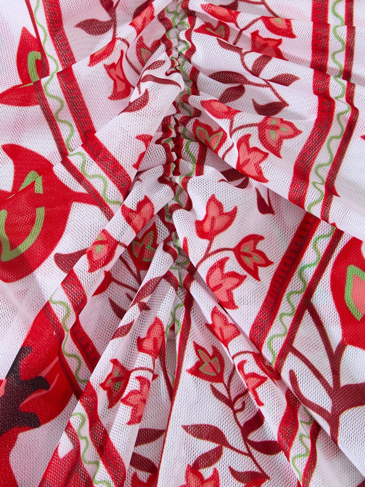 1950s Floral Wide Strap One Piece Swimsuit & Cover-Up - Image 25